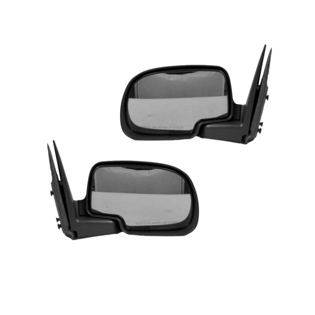 Replacement Door Mirror Pair for Cadillac Escalade 2002-2006 - Manual Textured Matte Black Outside Rear View Mirrors (Driver & Passenger Side) | Fits OEM Part Numbers GM1320230, GM1321230, 15106007, 25876714, 25876715 | Perfect for Off-Roading, Daily Commuting and Enhanced Visibility