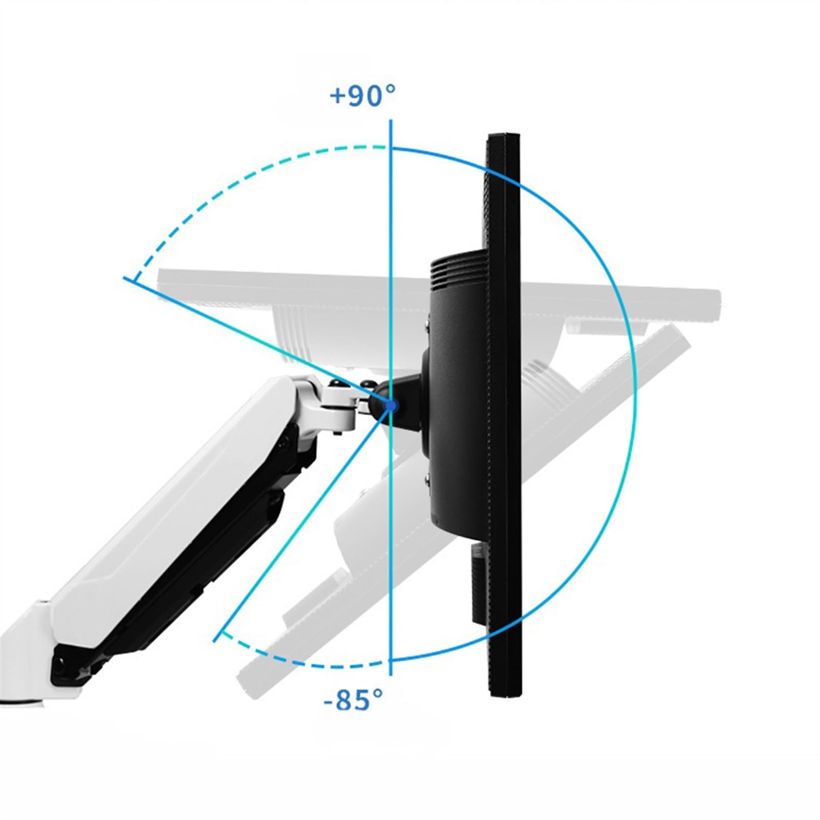 Adjustable Gas Spring Single Monitor Arm Stand for 15-32 Inch Screens (4.4-17.6 lbs) - Ergonomic VESA Mount with Grommet Base (300mm) - Perfect for Home Office, Gaming Setup & Workspace