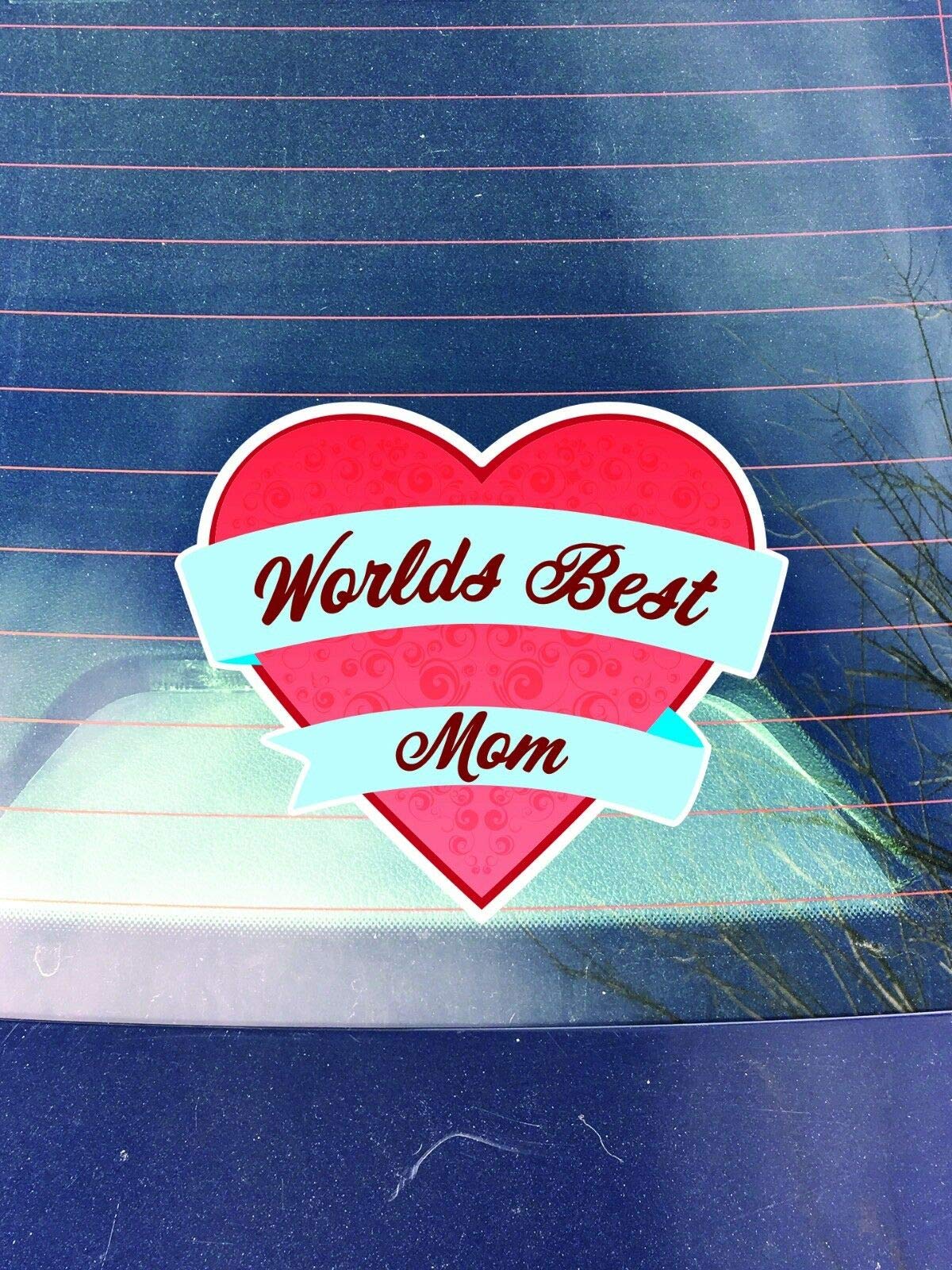 Magnet Worlds Best Mom Heart Vinyl Car Decal - Waterproof Magnetic Bumper Sticker 5