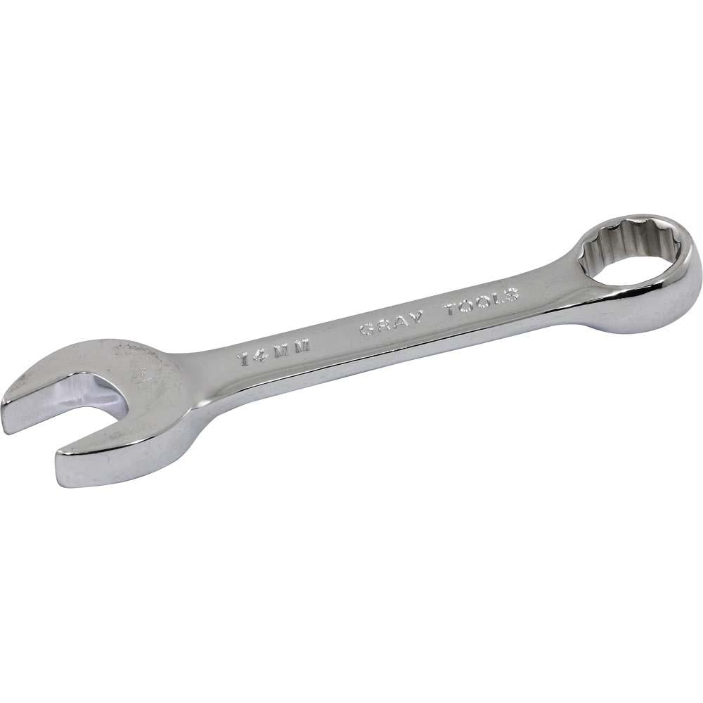 12-Piece Metric Stubby Combination Wrench Set - 15° Offset Design - Mirror Chrome Finish - Perfect for Tight Spaces & Automotive Repair
