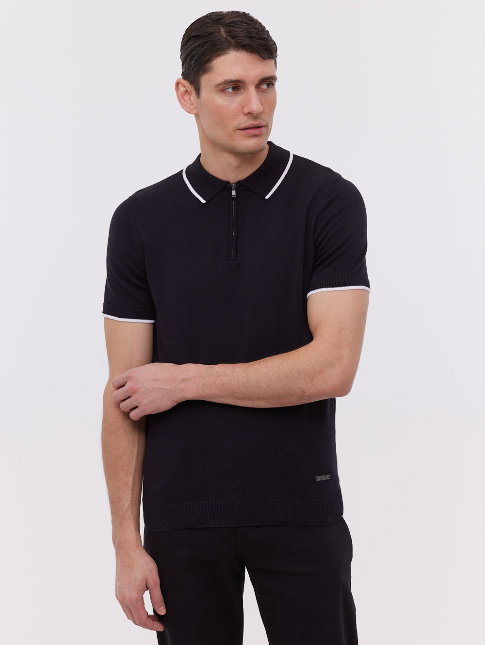 Settio Men's Knit Polo Shirt - Comfortable Casual Short Sleeve Button Down Shirt for Work, Golf & Everyday Wear