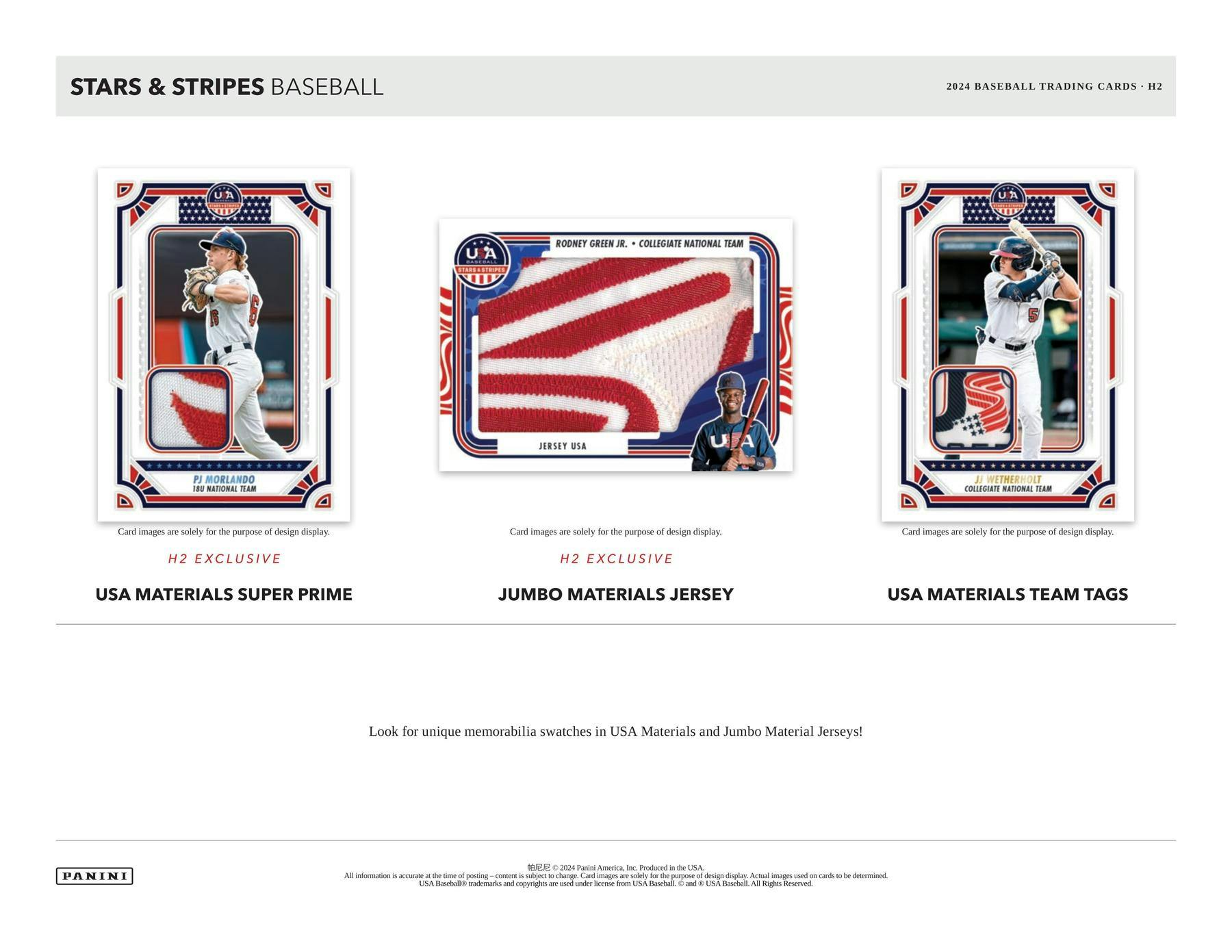 2024 Panini USA Stars & Stripes Baseball H2 Box - 24 Pack Trading Cards Collection with Rookie Cards & Autographs | Perfect for Collectors, Gift Giving & Fantasy Baseball Leagues