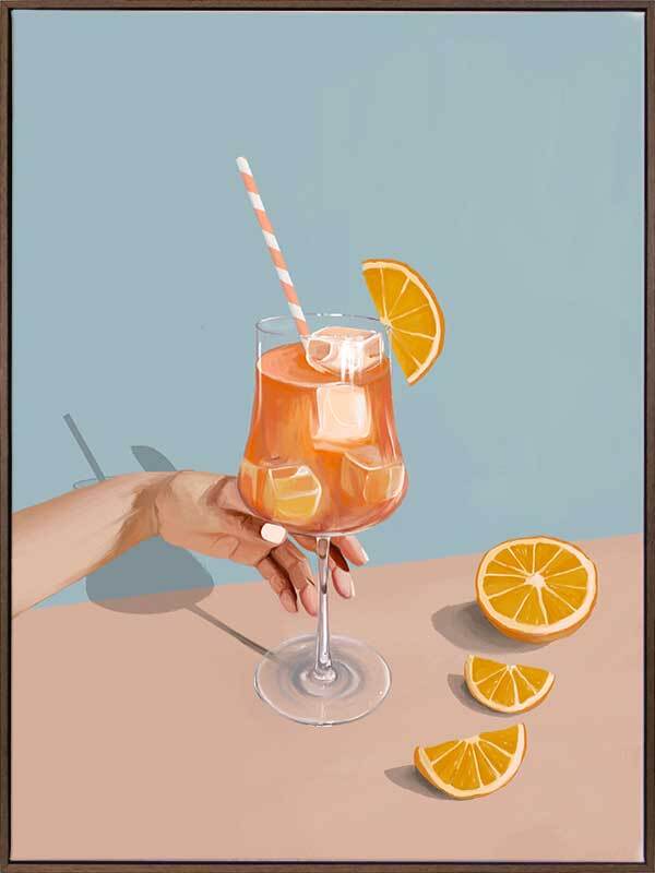 Aperol Spritz Canvas Art Print - Italian Cocktail Wall Decor for Home Bar, Kitchen & Dining Room - Perfect for Entertaining & Summer Parties