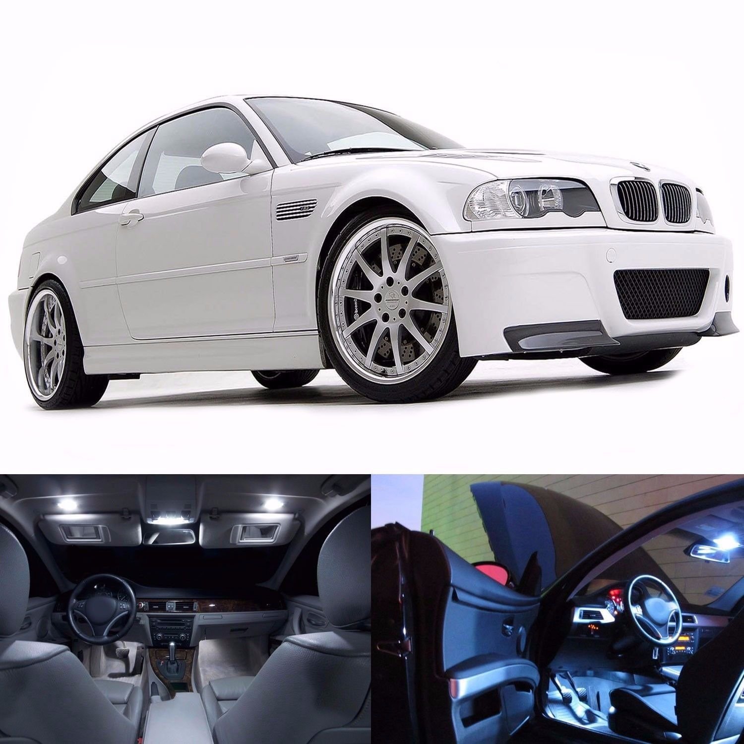 Premium LED White Interior Light Kit for BMW E46 (1999-2006) - 20 Bulbs | Dome, Map, Trunk & License Plate Lights | Easy Installation & Bright Illumination for Night Driving & Car Customization