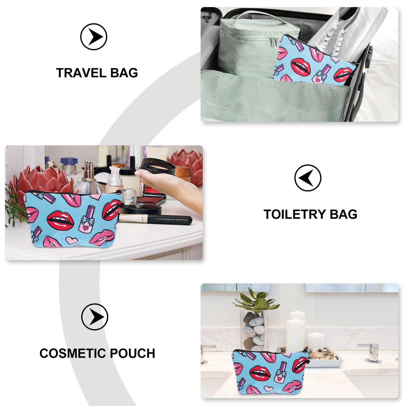 3D Printed Polyester Makeup Bag - Waterproof Cosmetic Organizer for Travel, Storage & Daily Use | Portable Lipstick & Beauty Essentials Case | Perfect for Gym, Vacation & On-the-Go Touch Ups