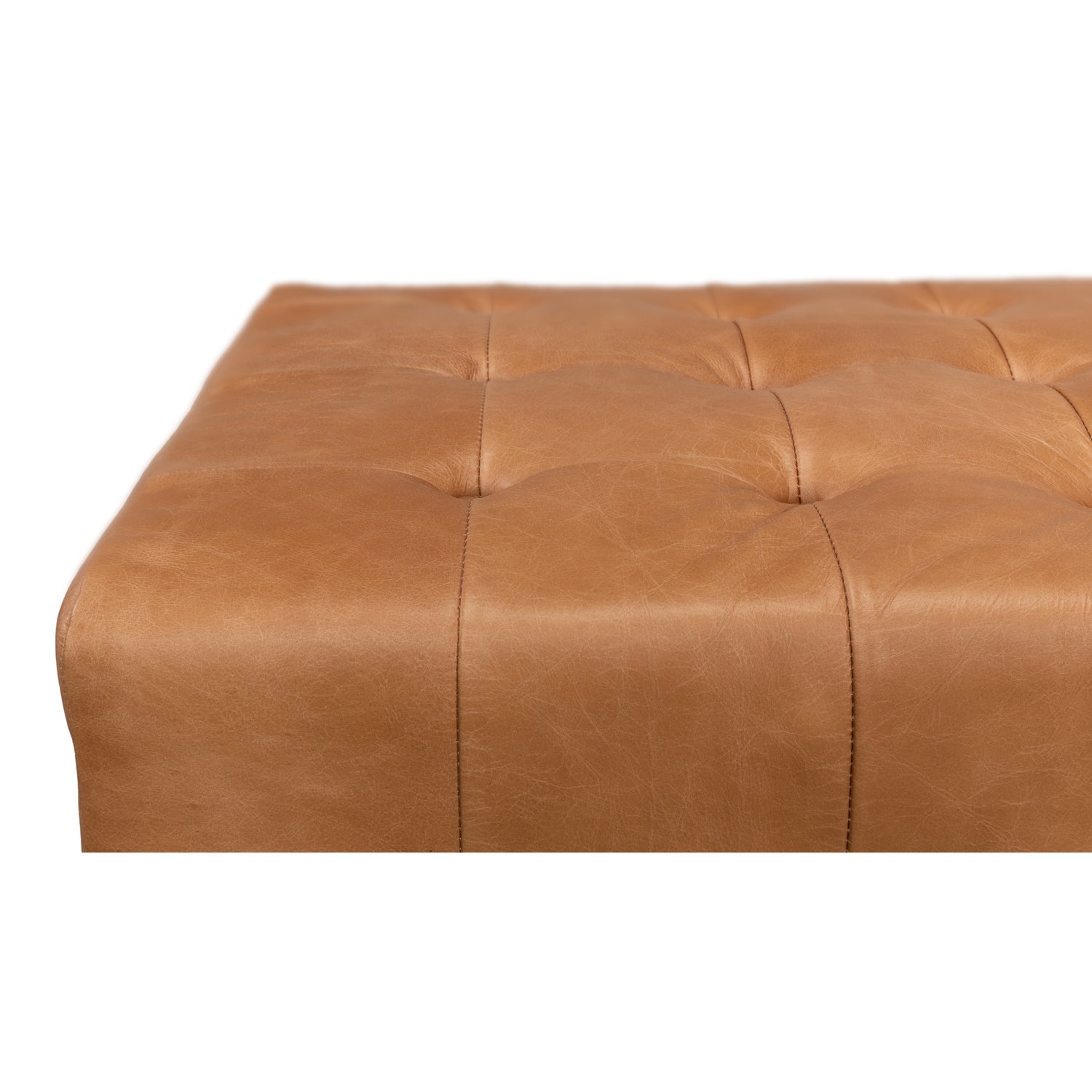 Beam Bench Tufted Leather Sofa 53544 by Sarreid - Perfect for Living Room, Bedroom, or Entryway Seating