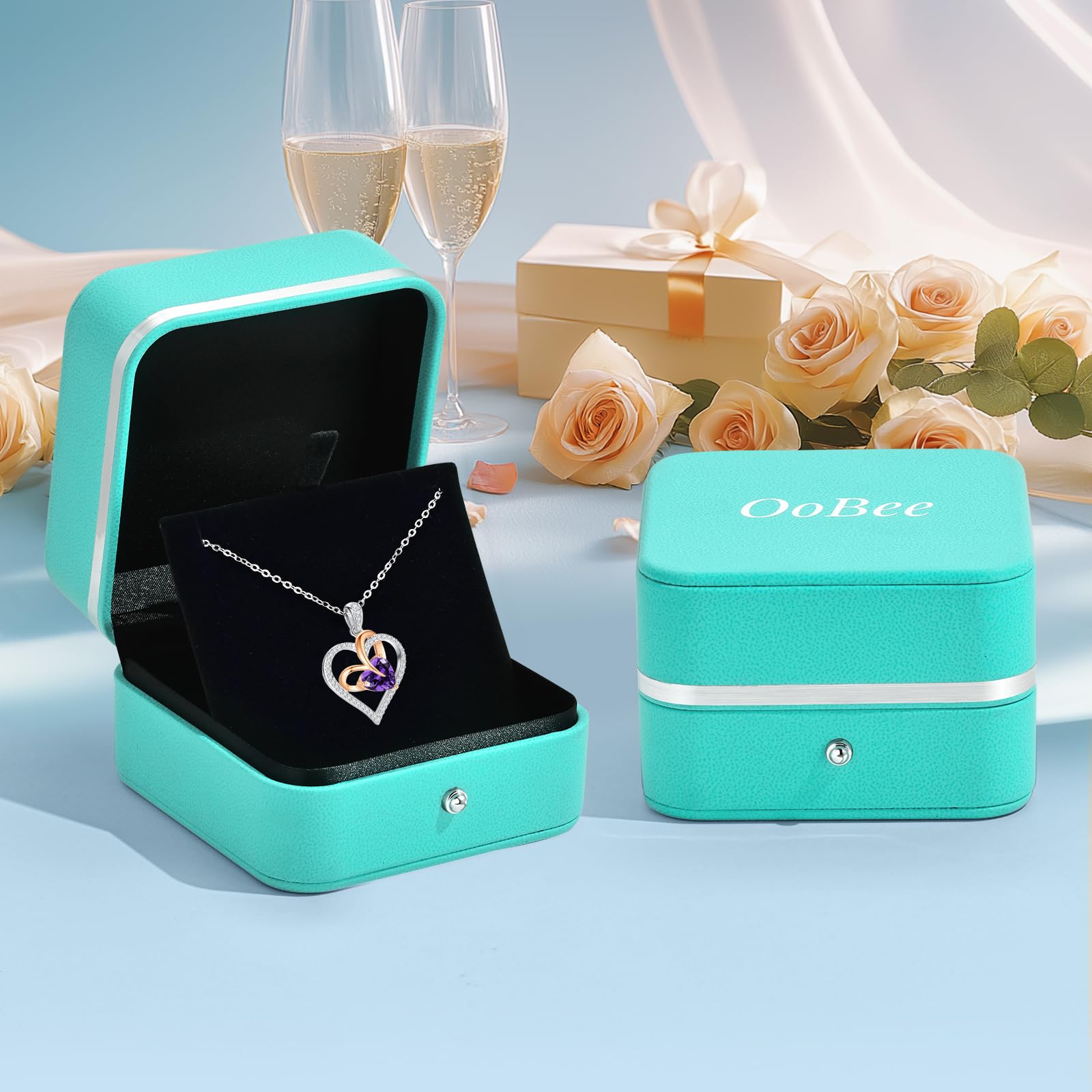 Romantic 2 Carat Moissanite Heart Necklace for Women - 925 Sterling Silver Fine Jewelry - Perfect Birthday, Anniversary & Christmas Gift for Wife, Mom, Girlfriend - Elegant Jewelry for Date Night, Wedding & Special Occasions