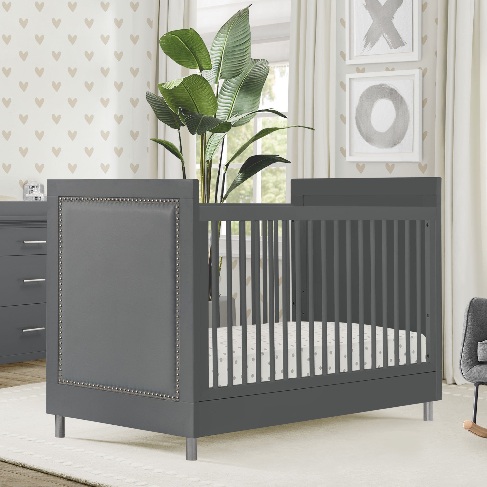 Avery 3-in-1 Convertible Baby Crib - White Nursery Furniture for Newborn to Toddler | Perfect for Modern Nursery, Bedroom & Daycare Use