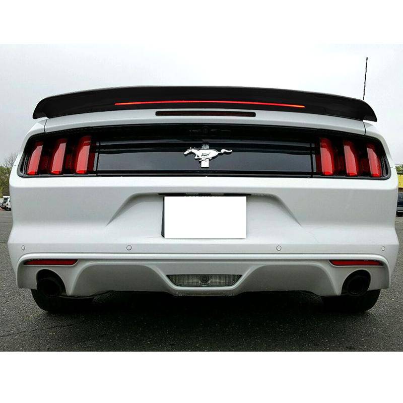 2015-2021 Ford Mustang 2DR Coupe Long LED Spoiler - Gloss Black ABS Material - High Performance Rear Wing for Street Racing & Car Shows