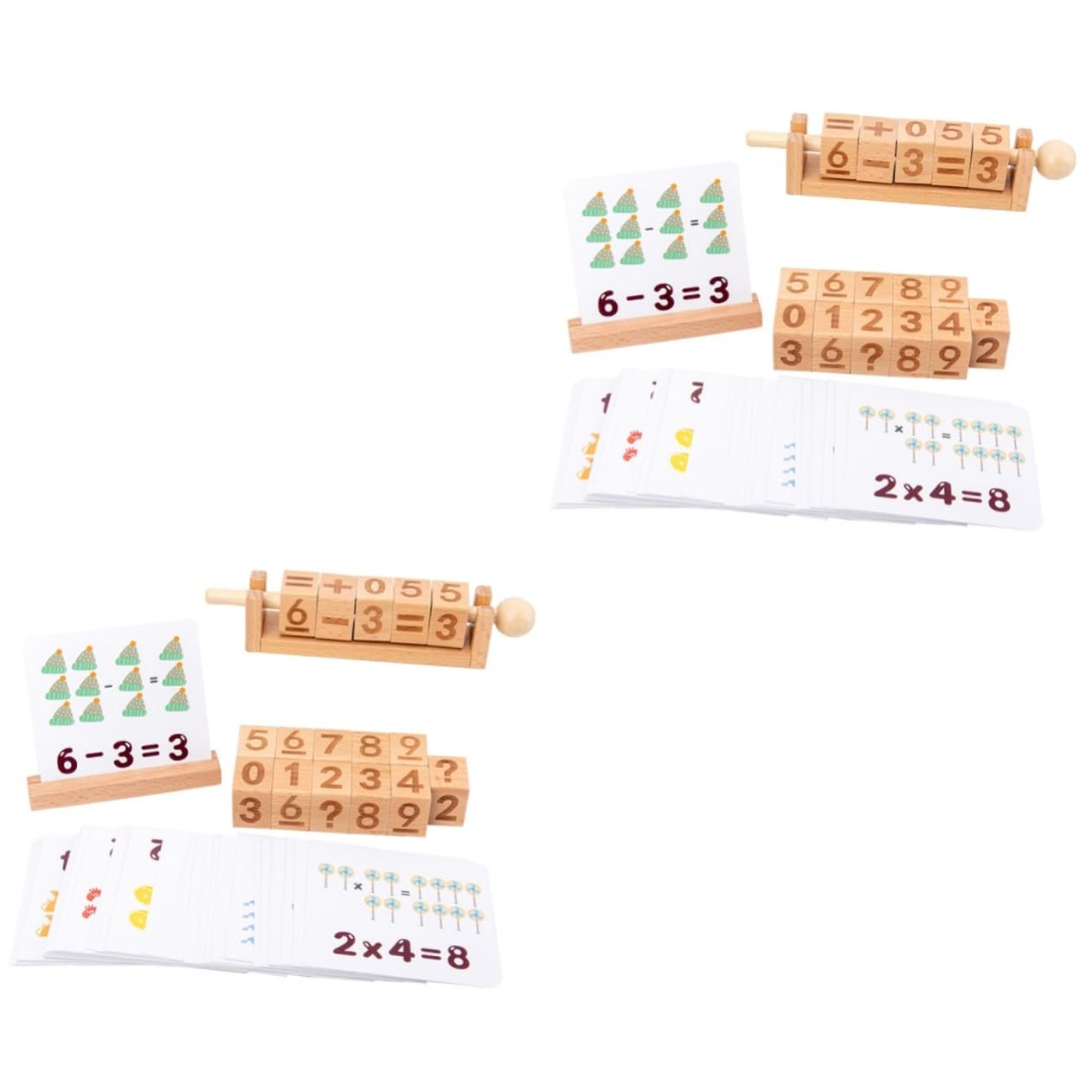 2 Sets Wooden Letter Matching & Math Puzzle Toys for Toddlers - Early Learning Educational Toys for Kids, Alphabet & Number Teaching Aids - Perfect for Preschool Classroom & Homeschooling Activities