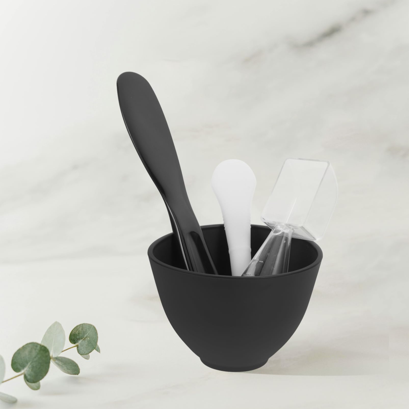 Baluue 1 Set Black DIY Mask Mixing Bowl Set for Facial & Salon Use - Professional Film Conditioning Bowl, Mask Making Supplies for Women at Home or Spa