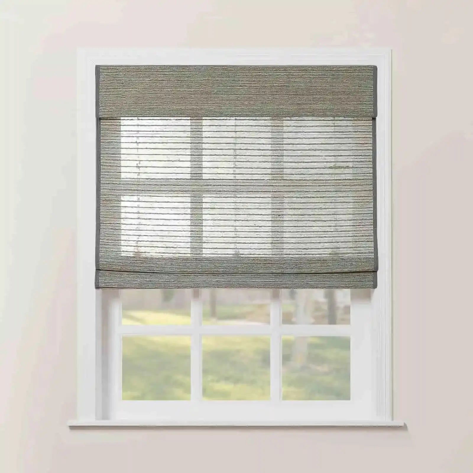 Rae Natural Ramie Flax Woven Wood Shades Series C - Eco-Friendly Window Coverings for Living Room, Bedroom & Office Decor