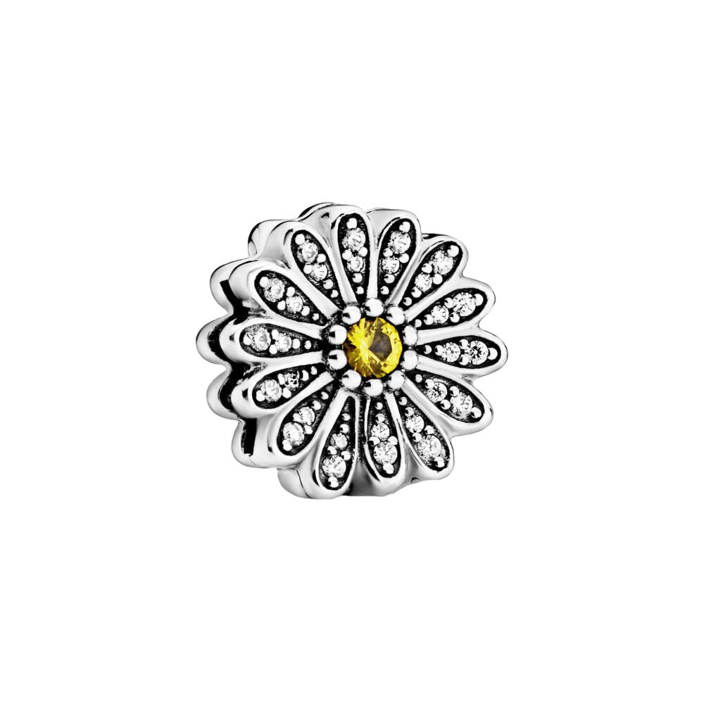 PANDORA Sparkling Daisy Flower Charm with Yellow Crystal - Elegant Jewelry for Bracelets & Necklaces | Perfect Gift for Women, Birthday, Anniversary | Everyday Wear, Special Occasions & Fashion Accessories | Ideal for Casual Outfits, Date Nights & Formal Events | Great for Layering, Office Wear & Bridal Jewelry