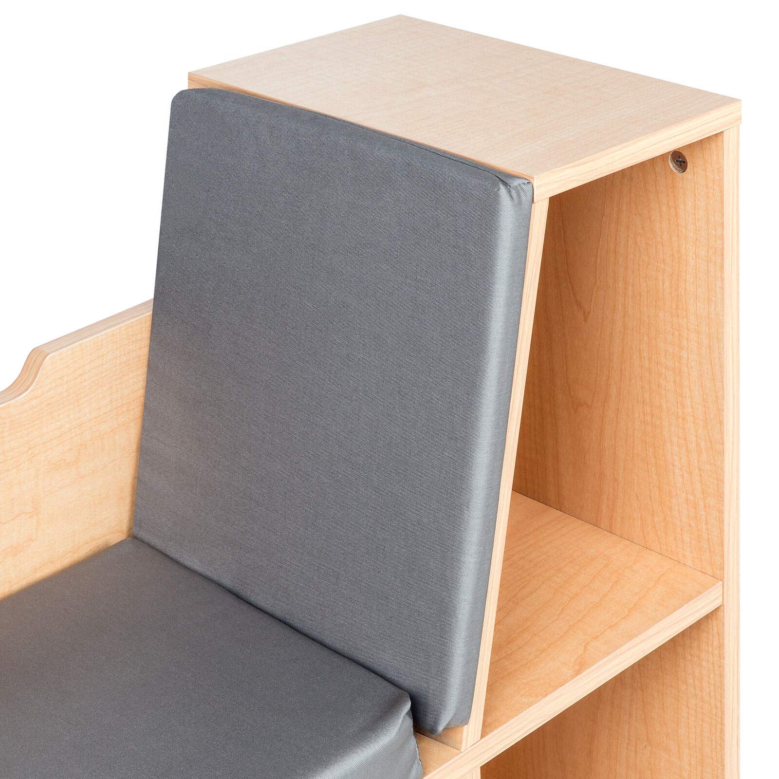 Brown 6-Cube Kids Bookcase with Cushioned Reading Nook - Multi-Purpose Bookshelf Organizer for Books, Toys & Pantry Storage - Perfect for Living Room, Bedroom & Study Room - Ideal for Reading Corners, Playrooms & Home Organization