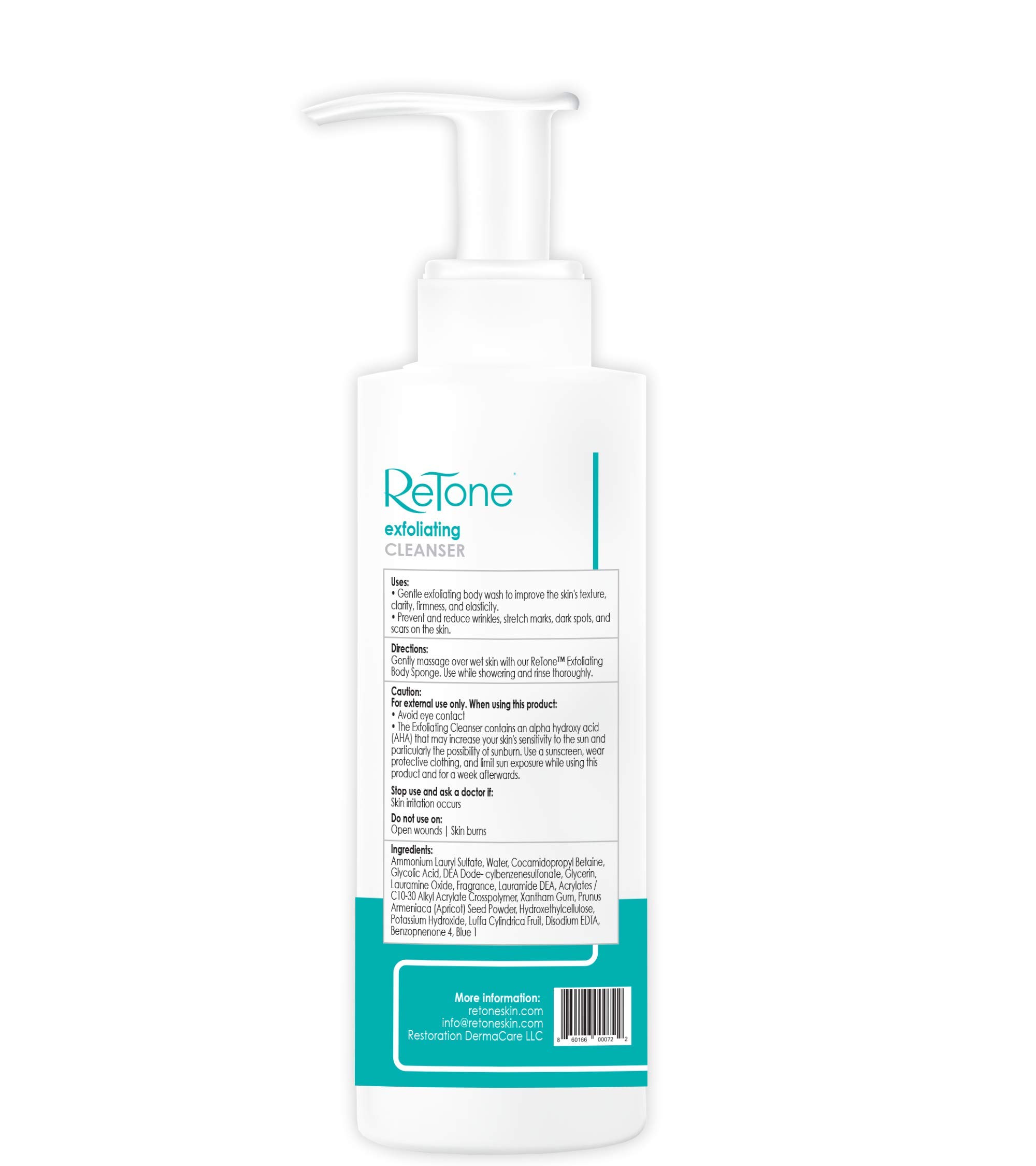 ReTone Keratosis Pilaris Exfoliating Body Wash for KP Treatment - Glycolic Acid Cleanser to Soften Rough, Bumpy Skin & Treat Body Acne | Gentle Exfoliation for Smooth Skin | Perfect for Dry, Irritated Skin & KP Bumps Care