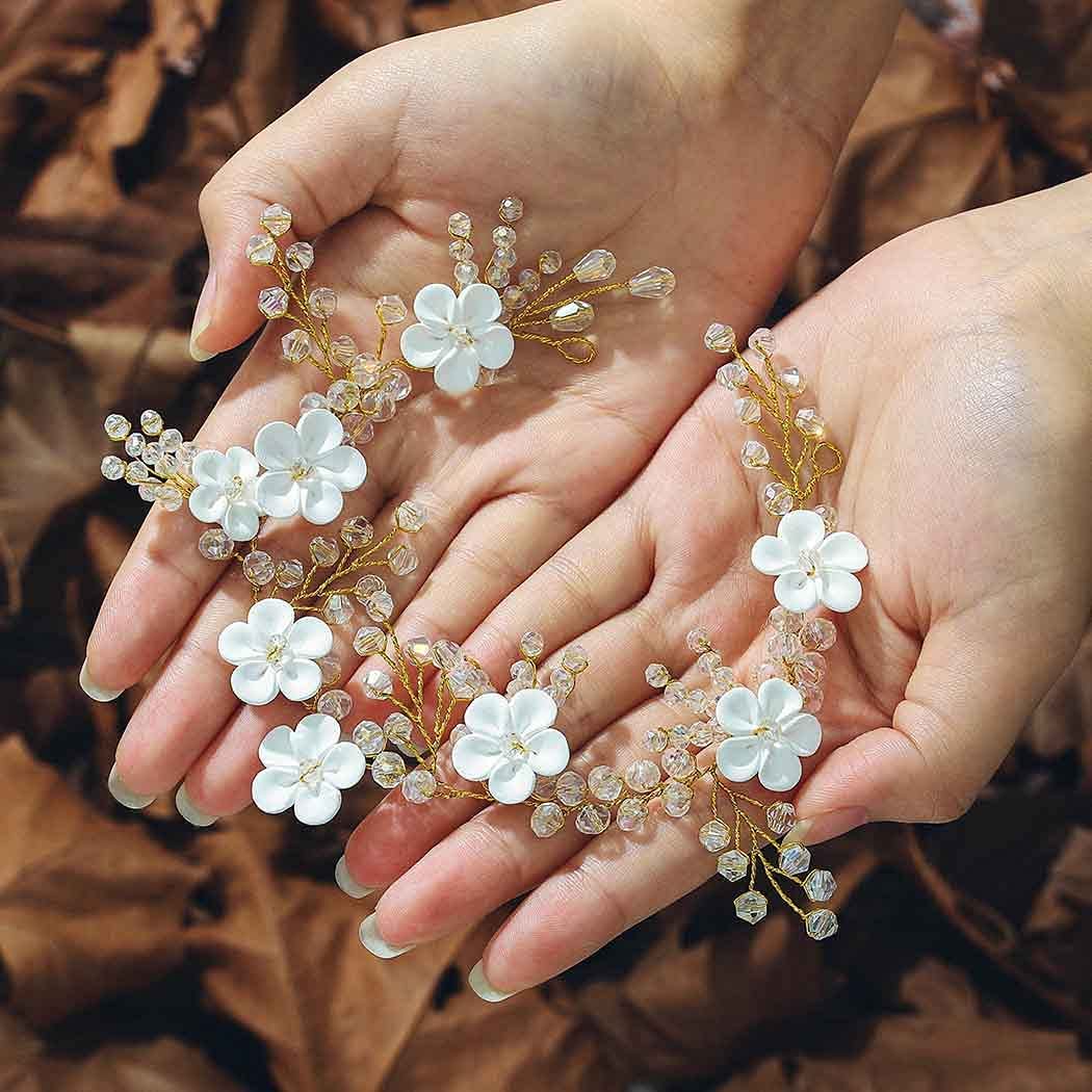 JONKY Bridal Hair Vine - Gold Beaded Wedding Hairpiece for Bride | Perfect for Weddings & Special Events