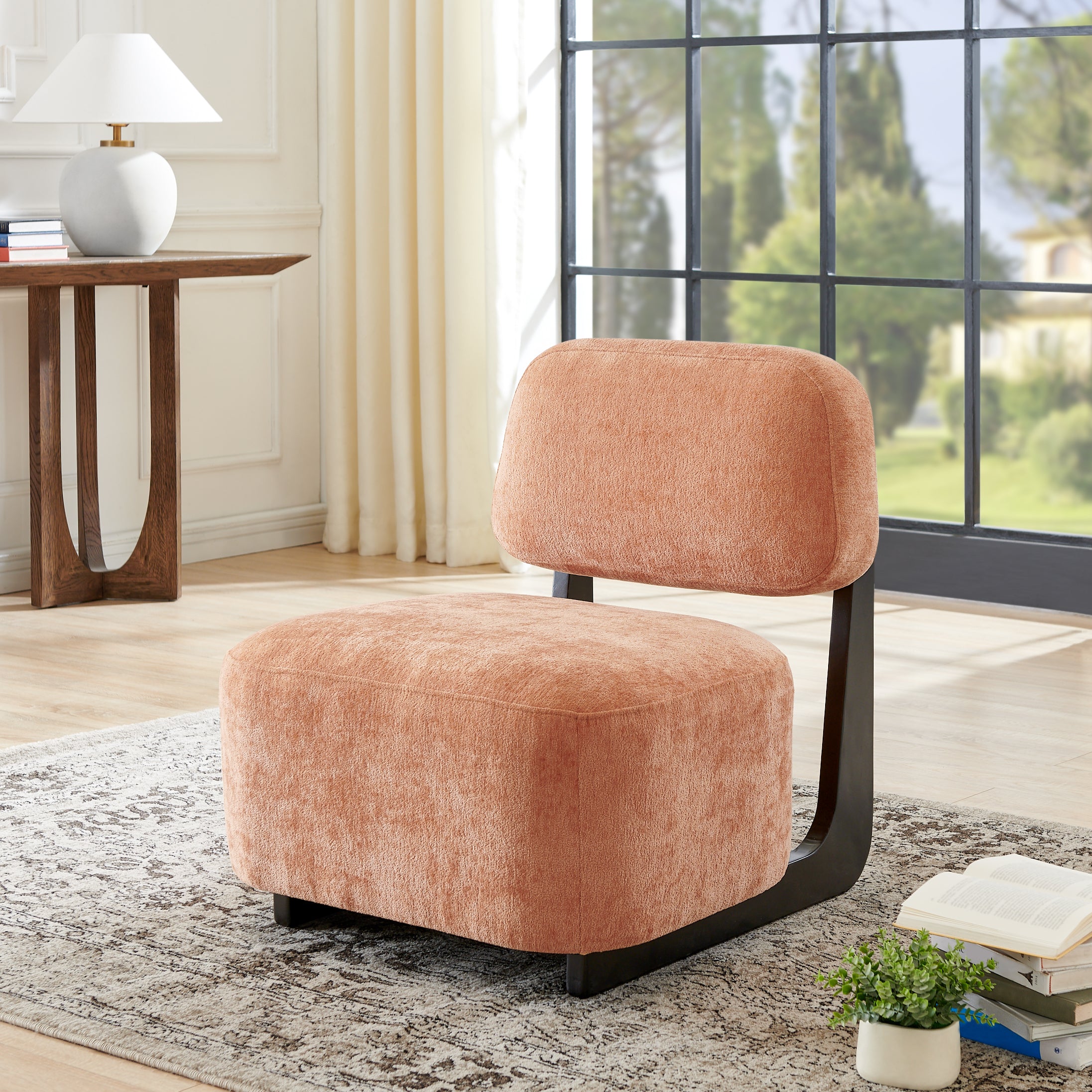 Solara Modern Accent Chair with Solid Wood Frame - Roundhill Furniture - Stylish Living Room Seating for Home & Office Decor