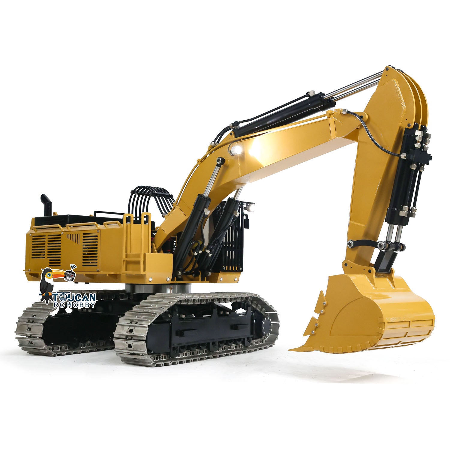 1/8 Scale 385CF Hydraulic RC Excavator - Metal Construction Remote Control Toy with ESC & Servo Motor (Ready to Run, Pre-Assembled & Painted) - Perfect for Construction Enthusiasts, RC Hobbyists & Outdoor Play
