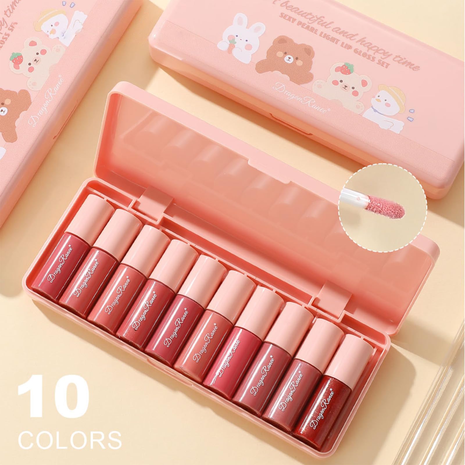 10 Colors Korean Velvet Watery Lip Tint Set - Mini Liquid Lipstick with High Pigment, Long-Lasting & Moisturizing Formula | Non-Stick Cup, Multi-Use Lip & Cheek Stain | Perfect for Everyday Wear, Date Night & Makeup Looks