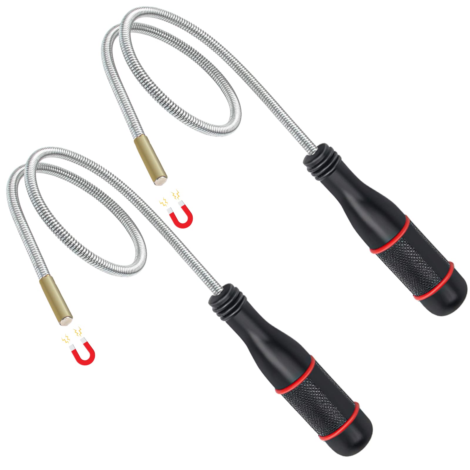 Flexible Magnetic Pickup Tool 2Pcs - for Car Keys, Bolts, Nuts & Screws in Hard-to-Reach Areas