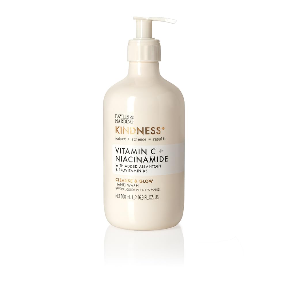 Baylis & Harding Vitamin C Hand Wash for Cleanse & Glow - 16.9 Fl Oz | Moisturizing & Brightening Hand Soap for Soft Skin | Perfect for Bathroom, Kitchen & Guest Washrooms
