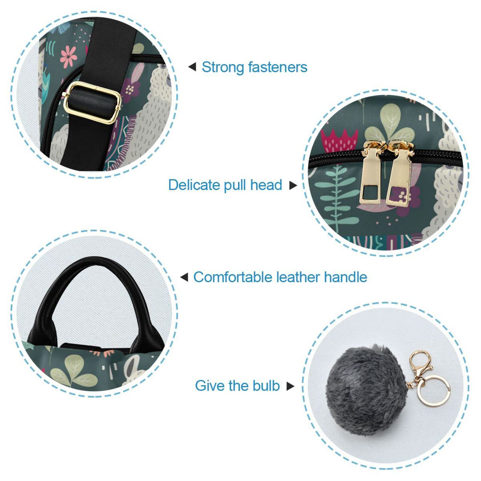 Stylish Anti-Theft Gray Llama Floral Backpack for Women - Fashionable Travel Purse & Casual Daypack - Perfect for School, Work, and Weekend Adventures