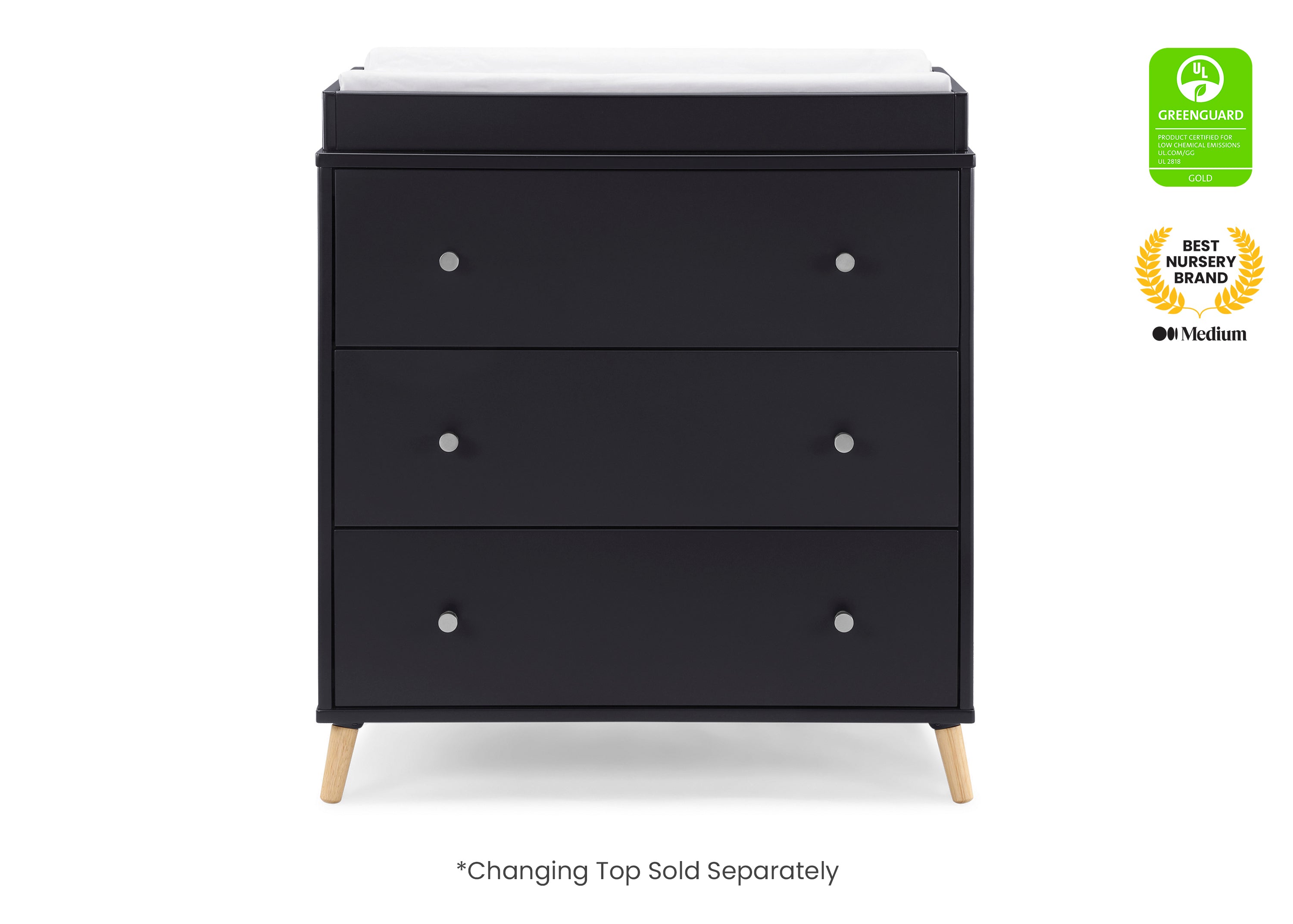 Jordan 3-Drawer Dresser with Interlocking Drawers - Sturdy Bedroom Storage Furniture for Clothes & Accessories | Perfect for Master Bedroom, Guest Room or Dorm Organization