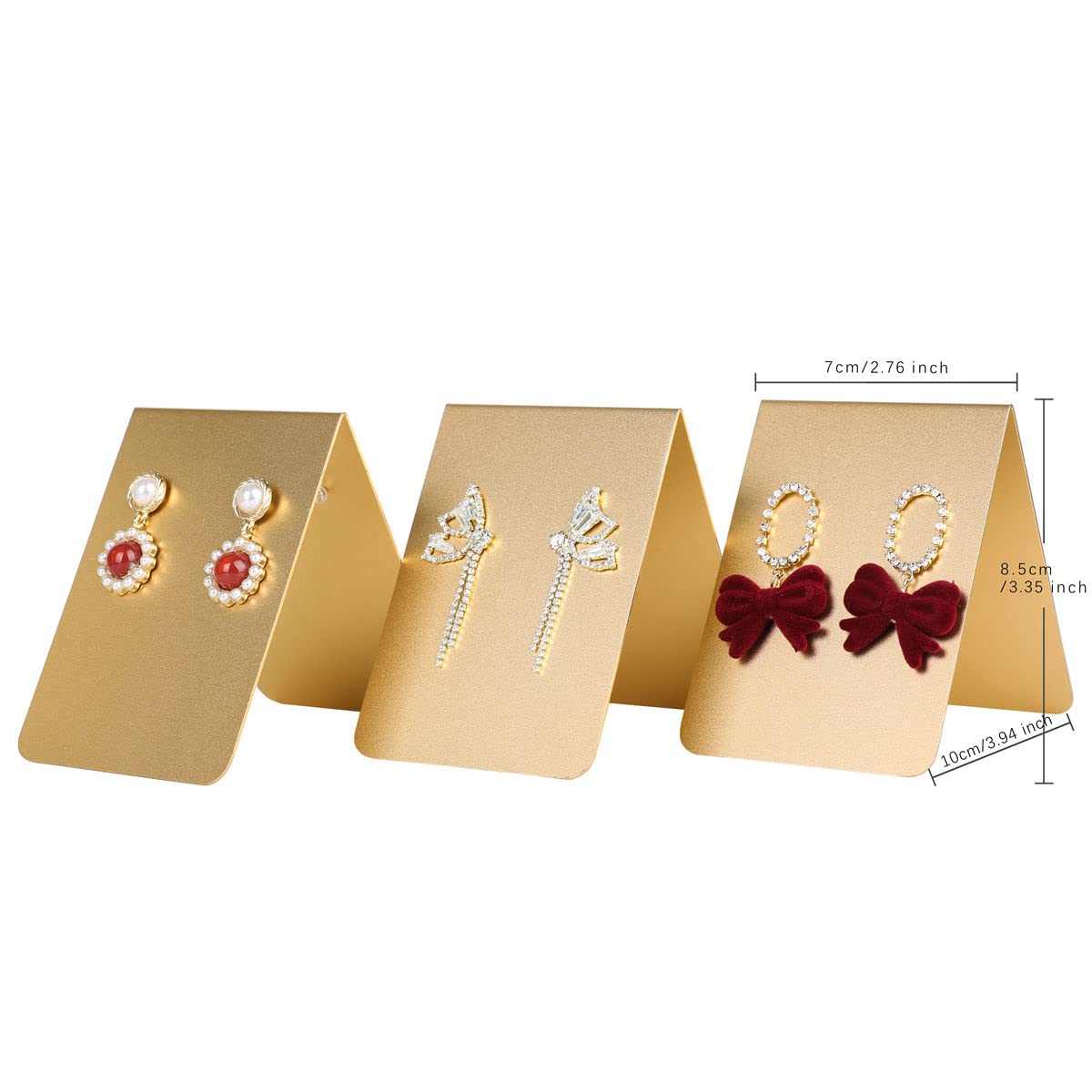 3pcs Gold Metal Earring Display Stand - Elegant Jewelry Organizer for Women | Perfect for Craft Shows, Boutique Retail & Home Storage | Stylish Earring Holder for Selling & Showcasing Jewelry Collection