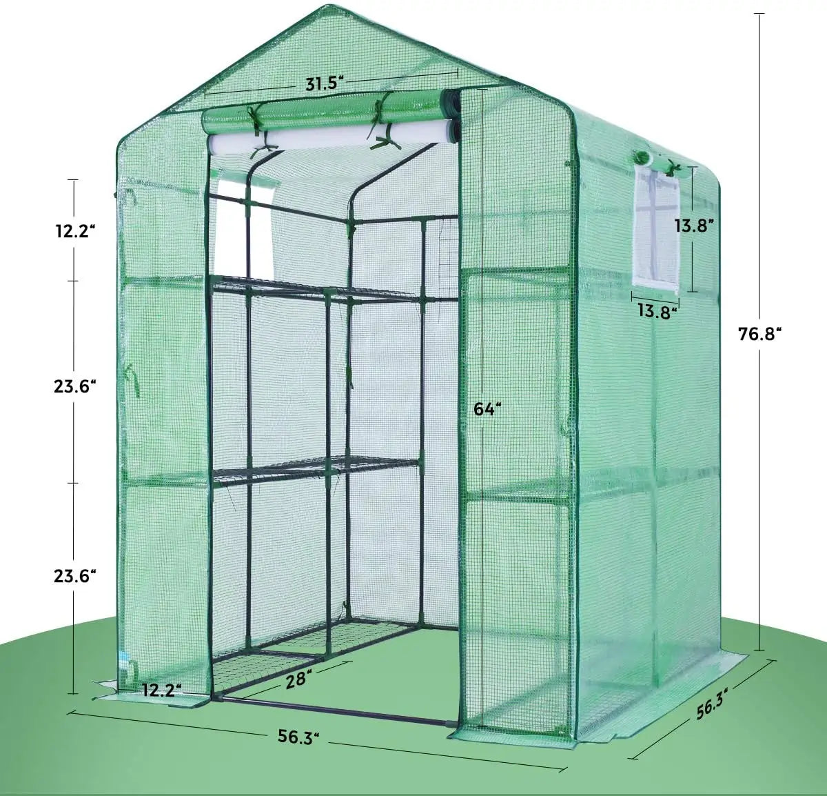 56x56x77 Walk-in Greenhouse for Plants - Portable Garden Greenhouse with Sturdy Frame & UV Protection - Perfect for Indoor/Outdoor Gardening, Seed Starting & Plant Protection
