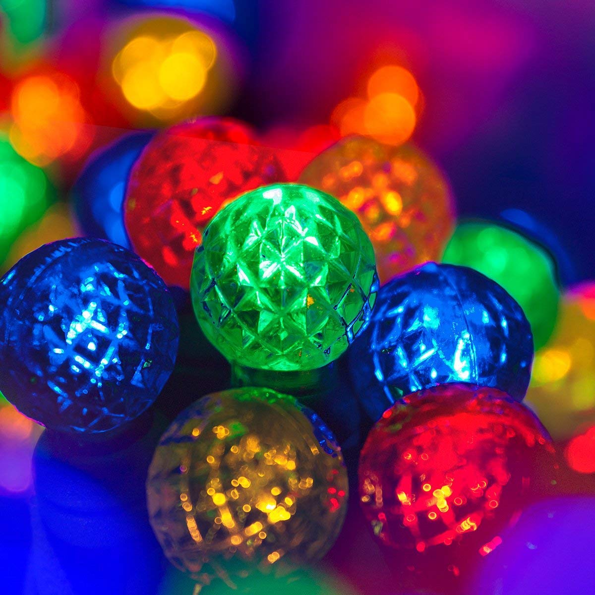 70 G12 Multicolor Ball Lights, 24 ft LED Christmas Lights String with Globe Bulbs, Indoor-Outdoor Holiday Decor for Bedroom, Party, Wedding, Garden, and Tree Decoration