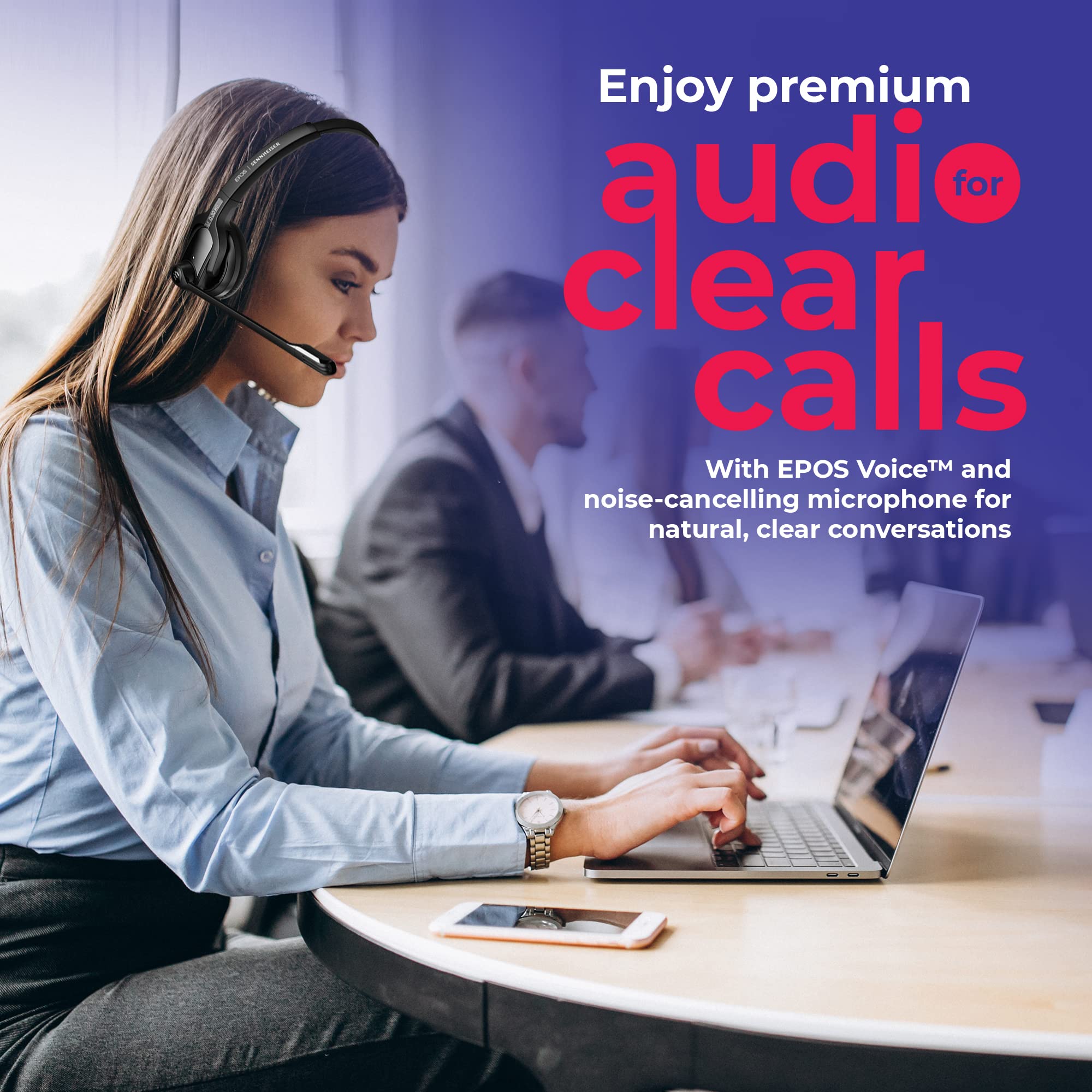 GTW Bundle EPOS Impact D30 USB ML Phone DECT Wireless Headset - Stereo Headset with Microfiber Cloth for Office, Call Center & Remote Work | Noise Cancelling USB Headset for Business Professionals