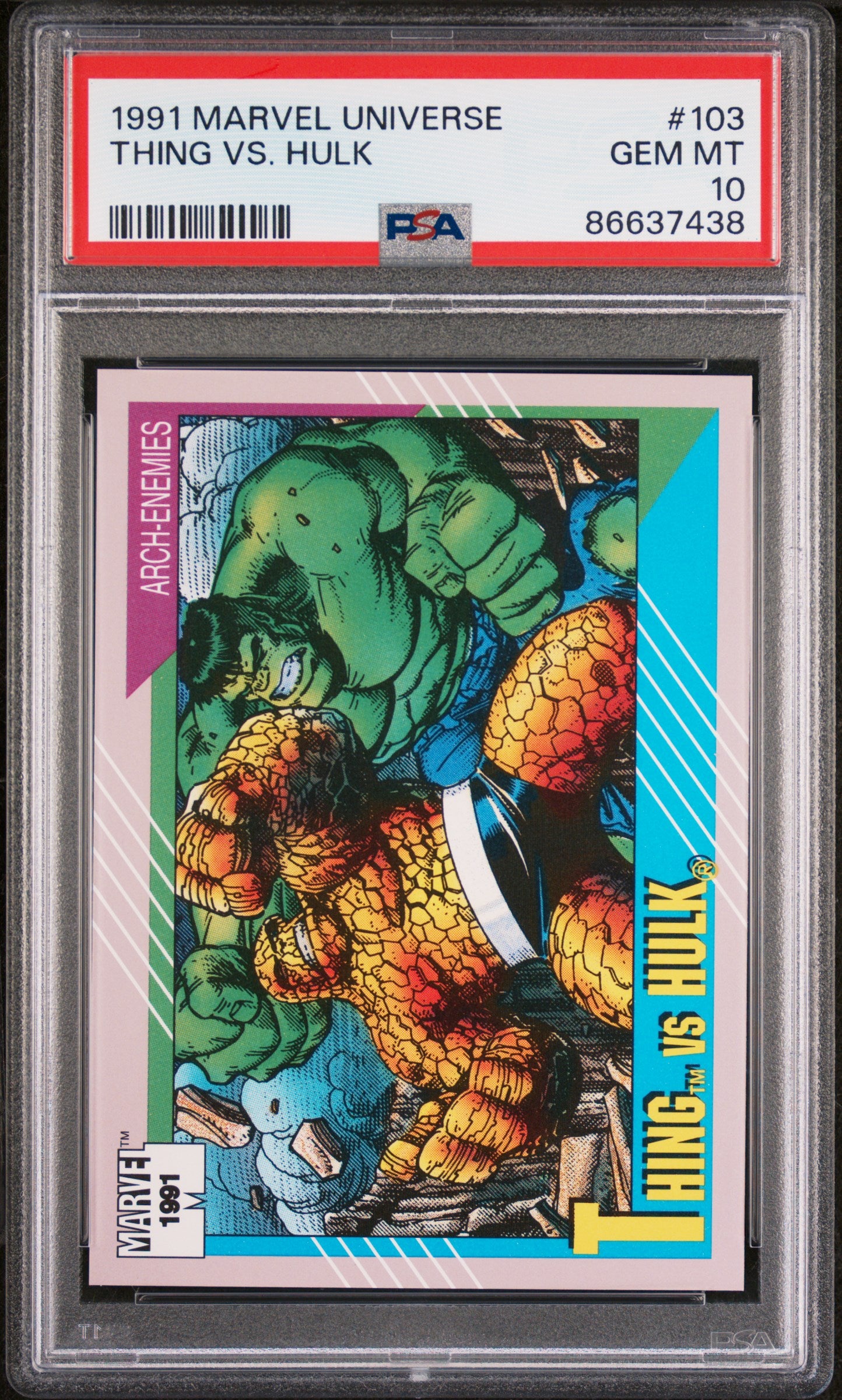 1991 Marvel Universe Thing vs. Hulk #103 PSA 10 Graded Comic - Rare Collectible for Superhero Fans & Investment - Perfect for Display, Gifts, and Comic Book Collections