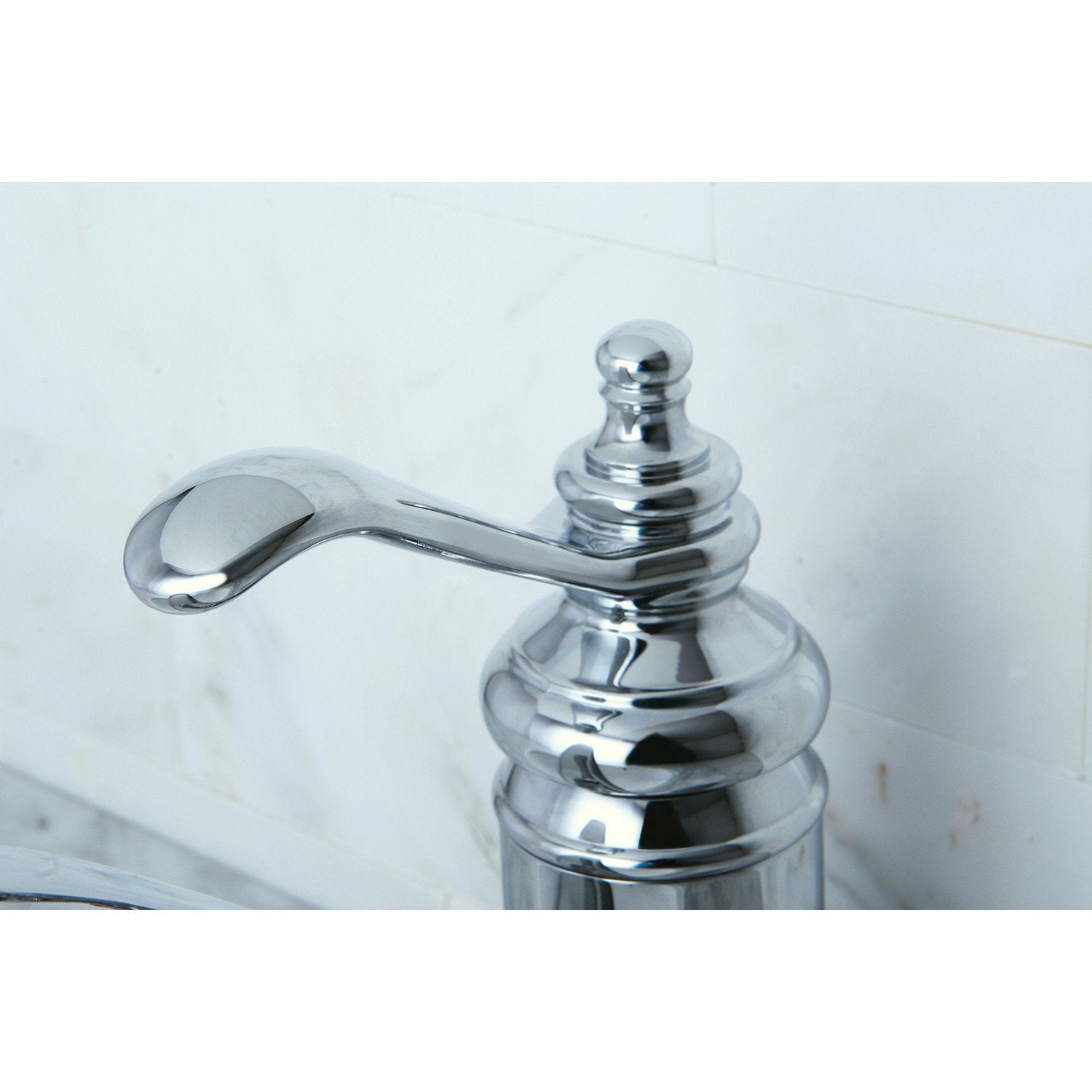 Chrome Templeton 4-Inch Single Handle Bathroom Faucet with Push Down Pop-Up Drain - KS3401TL - Perfect for Modern Bathroom Vanities and Powder Rooms