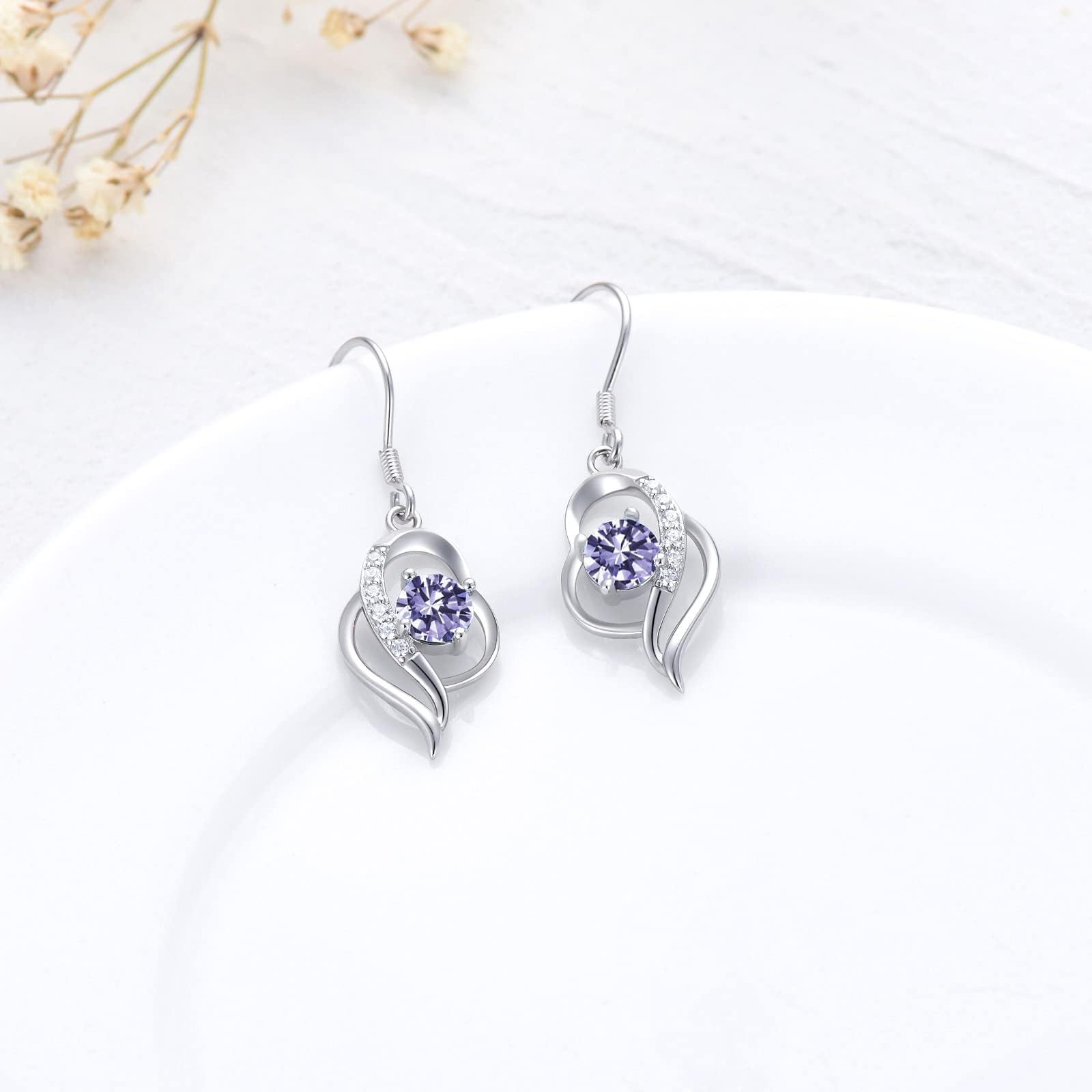 925 Sterling Silver Birthstone Dangle Earrings for Women | Elegant Fine Jewelry for Birthday, Anniversary & Special Occasions | Perfect Gift for Women & Girls | Everyday Wear, Parties & Formal Events