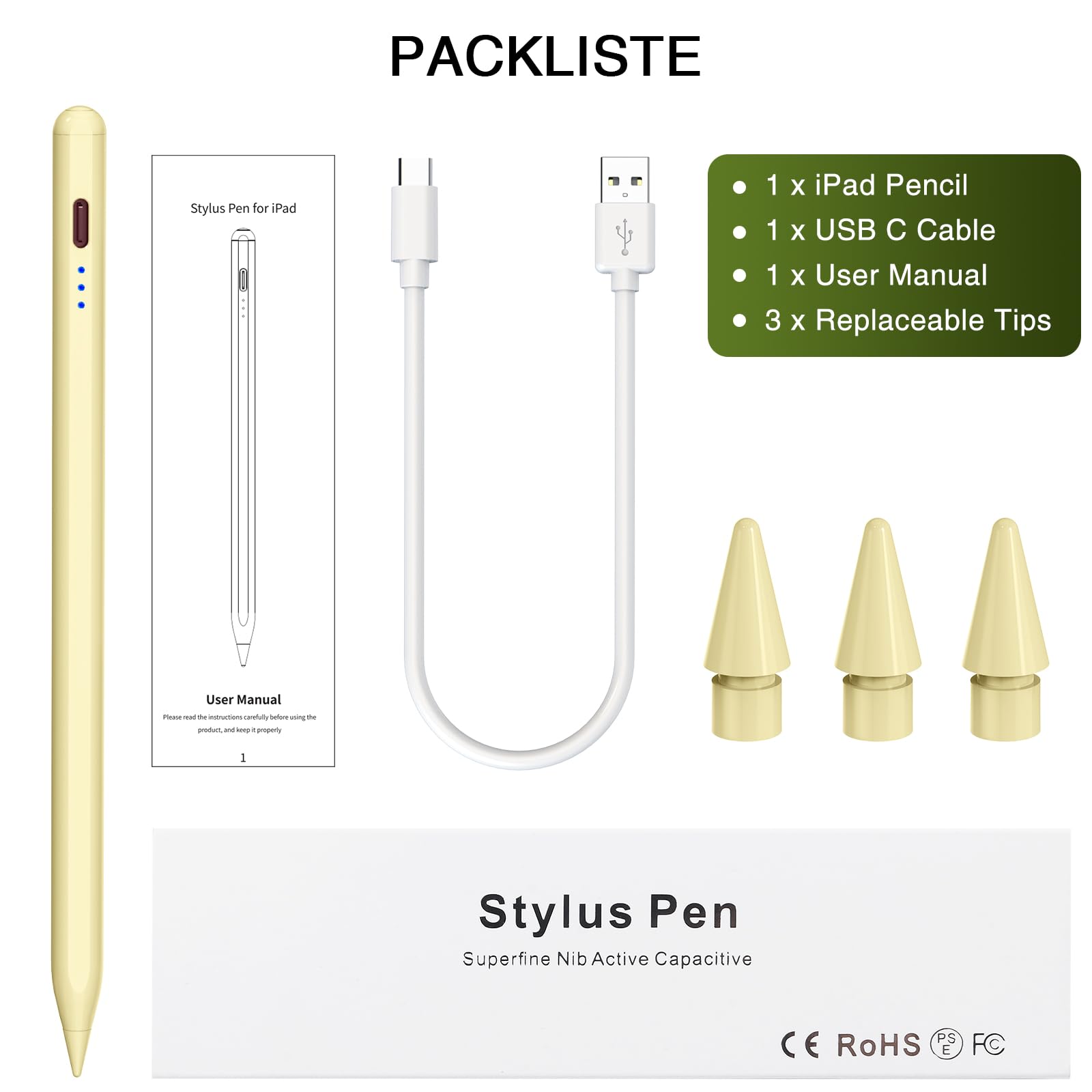 HATOKU 2nd Gen Stylus Pen for iPad 2018-2024 - Fast 15-Minute Charging, Tilt & Palm Rejection - Compatible with iPad Air 3/4/5/M2, Mini 5/6, iPad 6-10, Pro 11