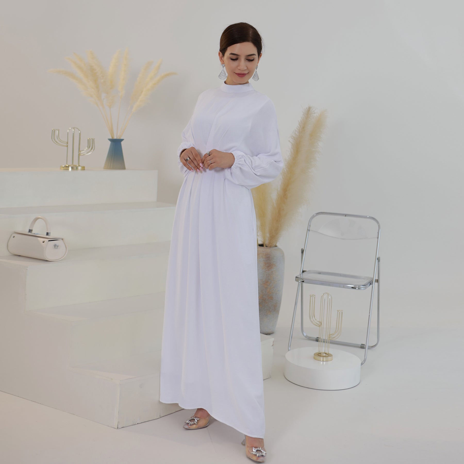 Daniella Women's White Maxi Dress - Elegant Long Flowy Summer Dress for Beach, Wedding, and Party Occasions