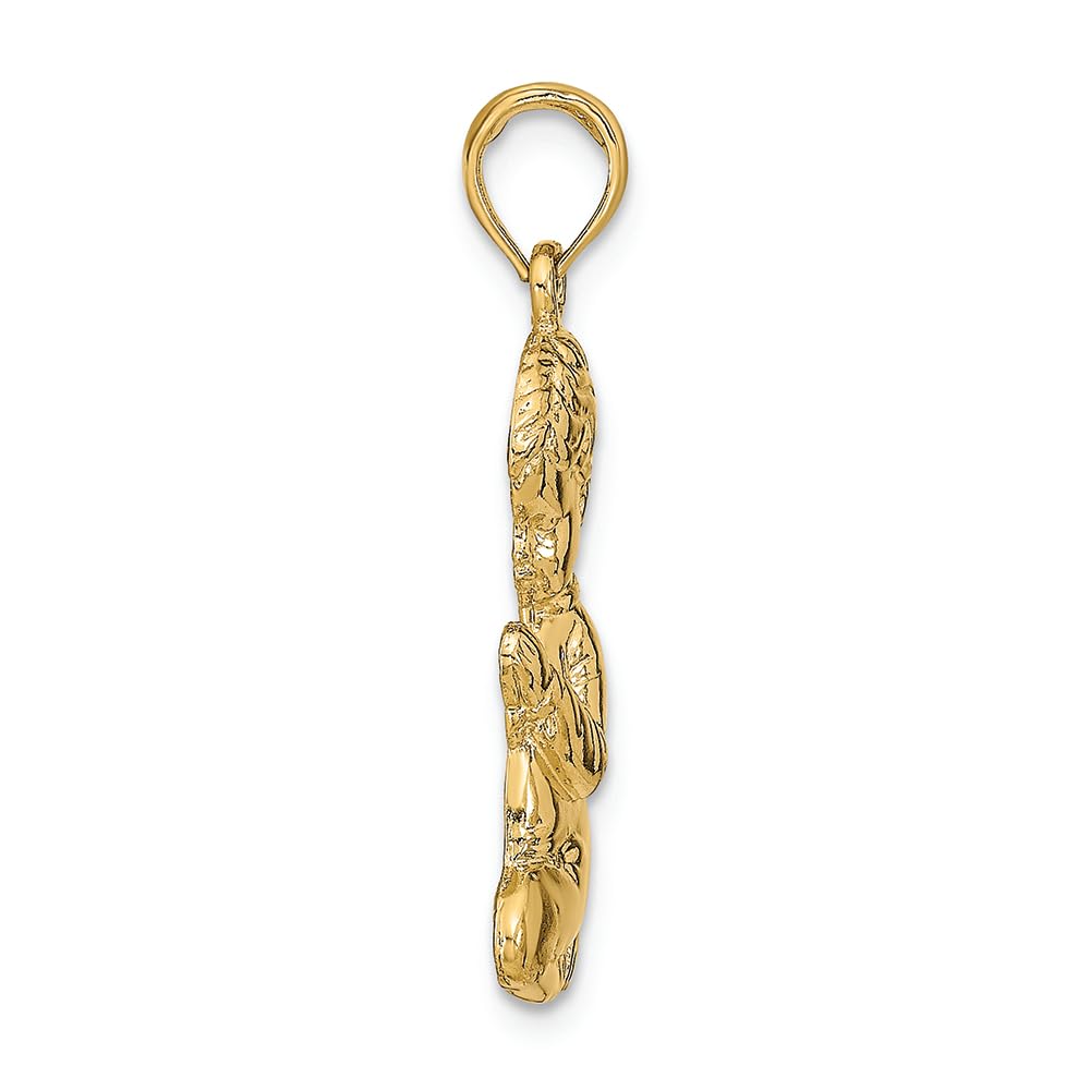 14K Yellow Gold Praying Hands Charm Pendant - Religious Jewelry for Prayer & Faith - Perfect for Gifts, Daily Wear & Special Occasions