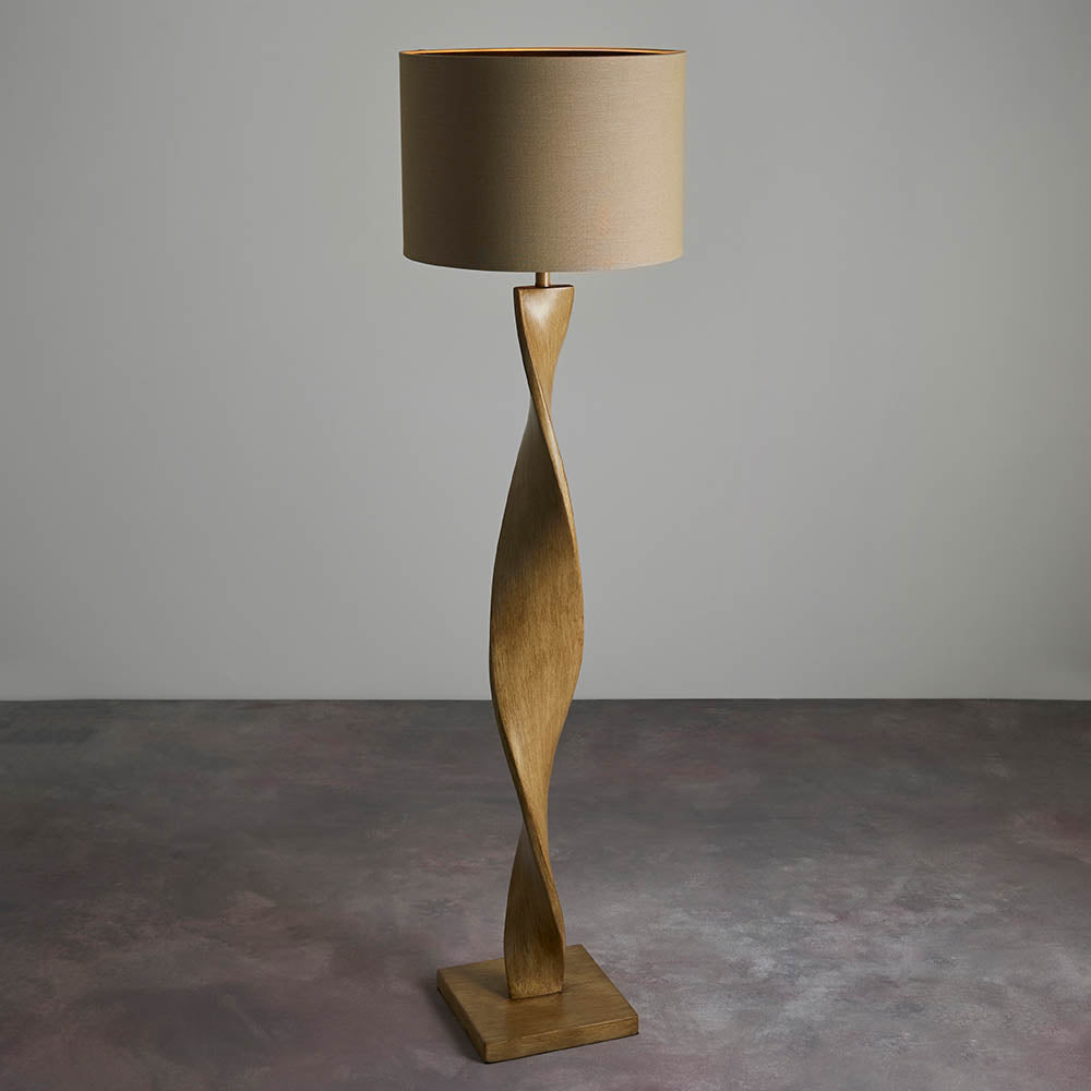 Bellatrix Modern Floor Lamp with Wood Finish - E27 Socket for Living Room, Bedroom, or Office Lighting