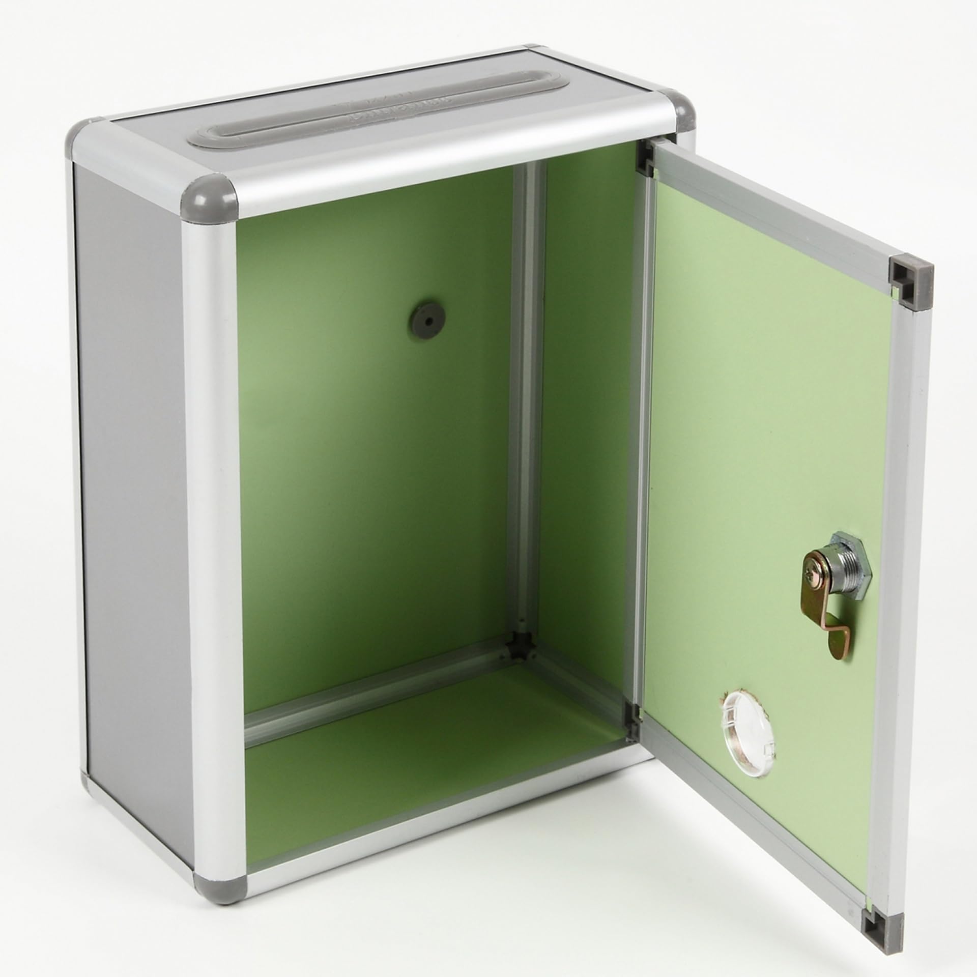 Multi-Purpose Lockable Storage Box with Key - Ballot Box, Suggestion Box, Questionnaire Box, Opinion Box - Silver Gray (22cm) - Japan Import by Aoakua - Perfect for Voting, Surveys, Feedback Collection & Office Organization