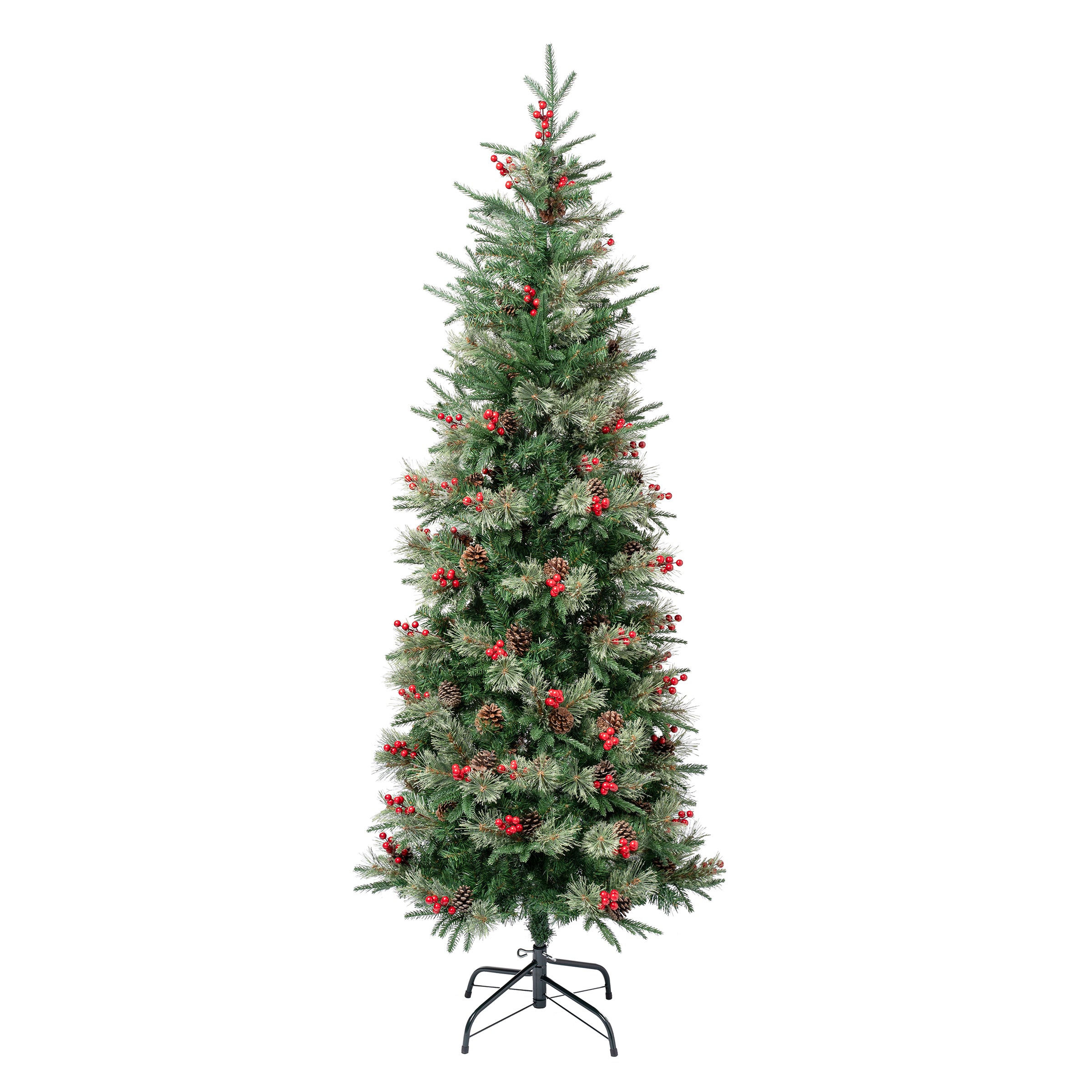 6 ft. Virginia Pine Mixed Slim Christmas Tree - Realistic Artificial Holiday Decor for Home, Office & Party