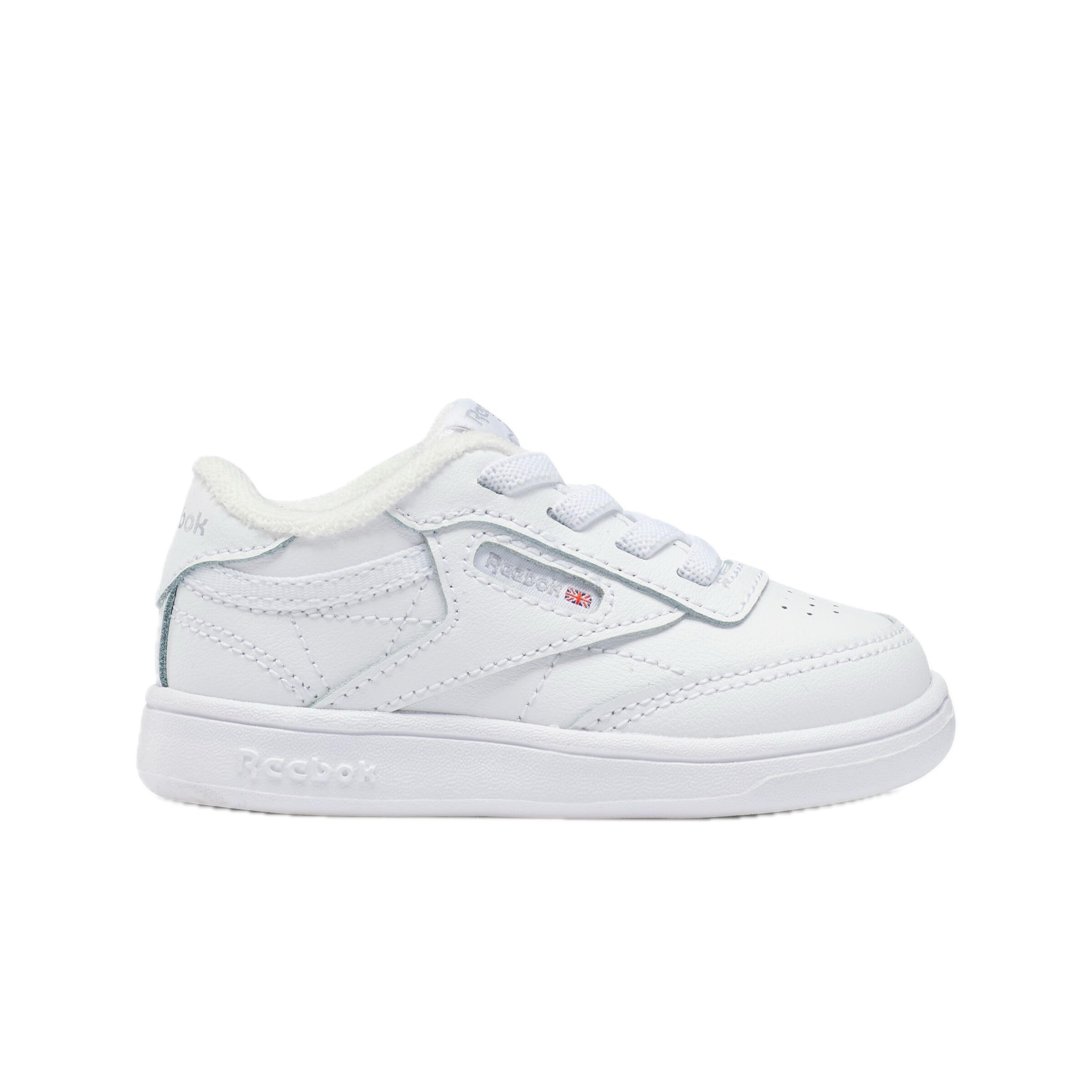 Reebok Club C Sneakers for Baby Boys - Classic White Leather Shoes for Toddlers - Comfortable & Stylish for Playtime, School & Everyday Wear