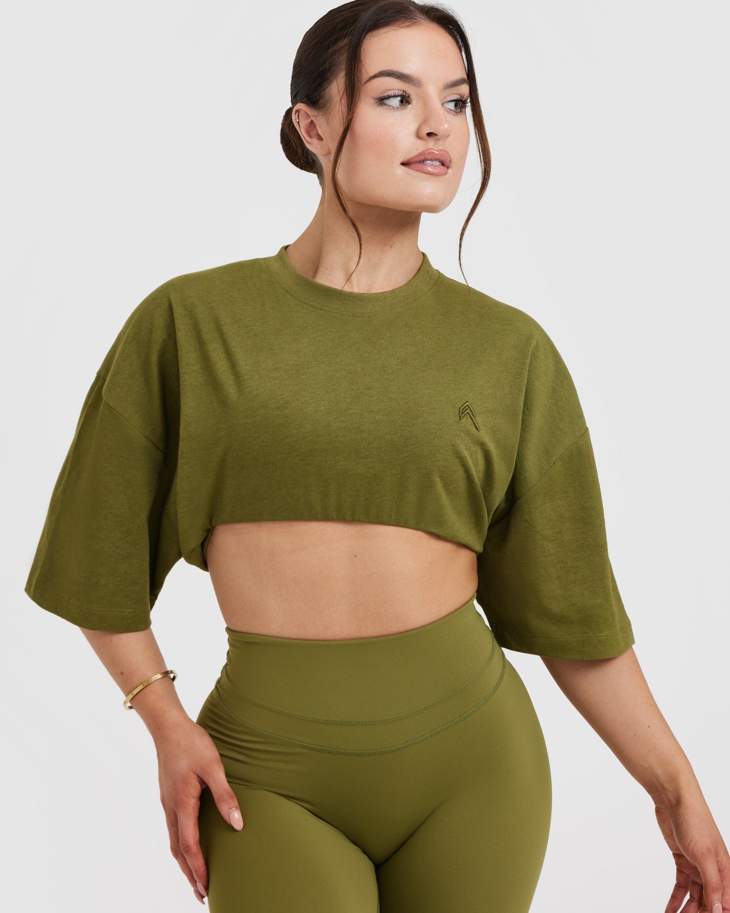 Classic Relaxed Fit Crop Lightweight T-Shirt for Women - Olive Green | Casual Wear, Summer Outfits, Street Style Fashion