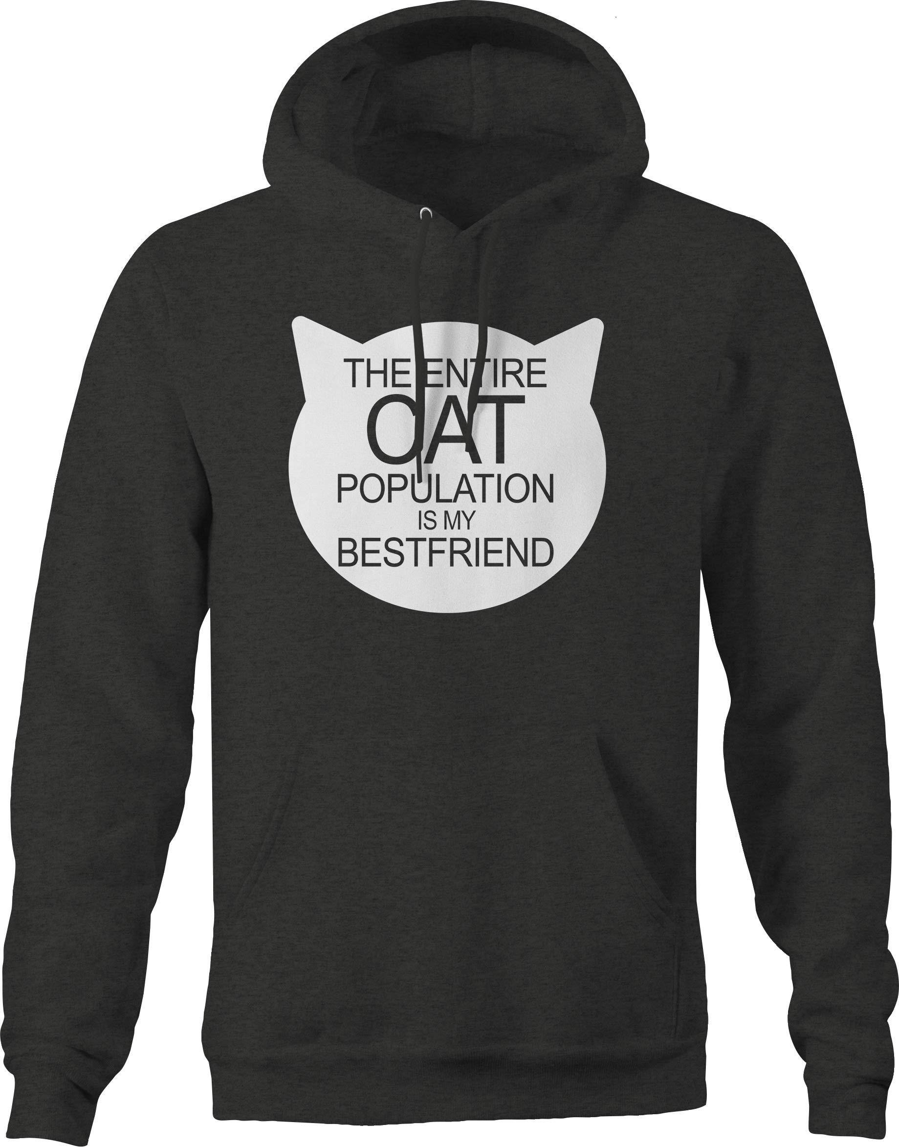 Crazy Cat Lady Hoodies for Men - Gray Cat Population Design - Cozy Casual Wear for Cat Lovers