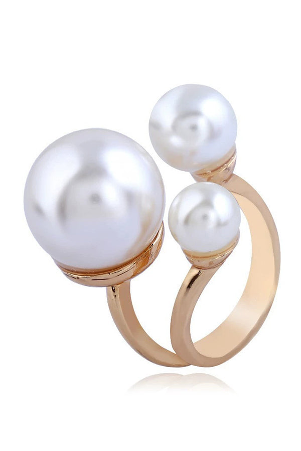 Elegant Fashion Imitation Pearl Metal Ring for Women - Stylish Jewelry Gift for Wedding, Party & Everyday Wear