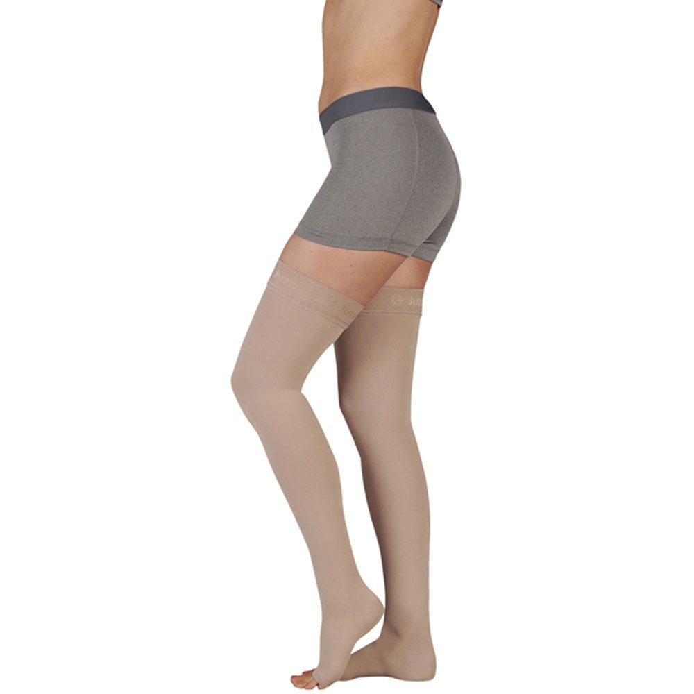 Juzo 2002 Soft Open Toe Thigh High Compression Stockings 30-40 mmHg - Medical Support for Varicose Veins, Swelling & Circulation - Perfect for Travel, Pregnancy & Post-Surgery Recovery