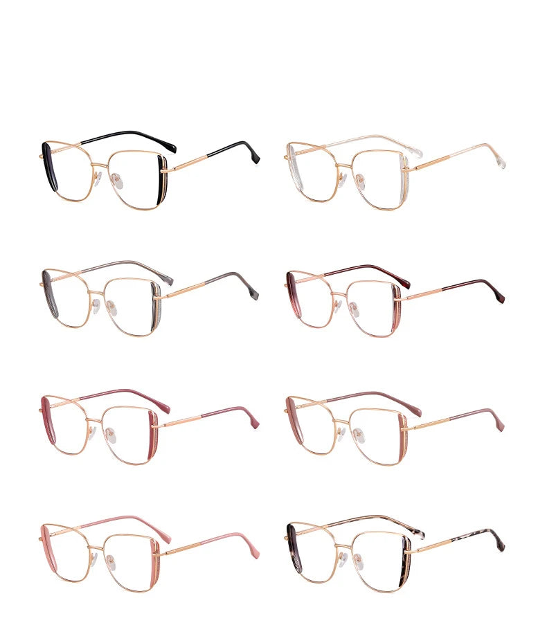CCspace Women's Full Rim Square TR90 Titanium Eyeglasses - Lightweight & Durable Frame for Work, Reading & Daily Use (Model 300377)