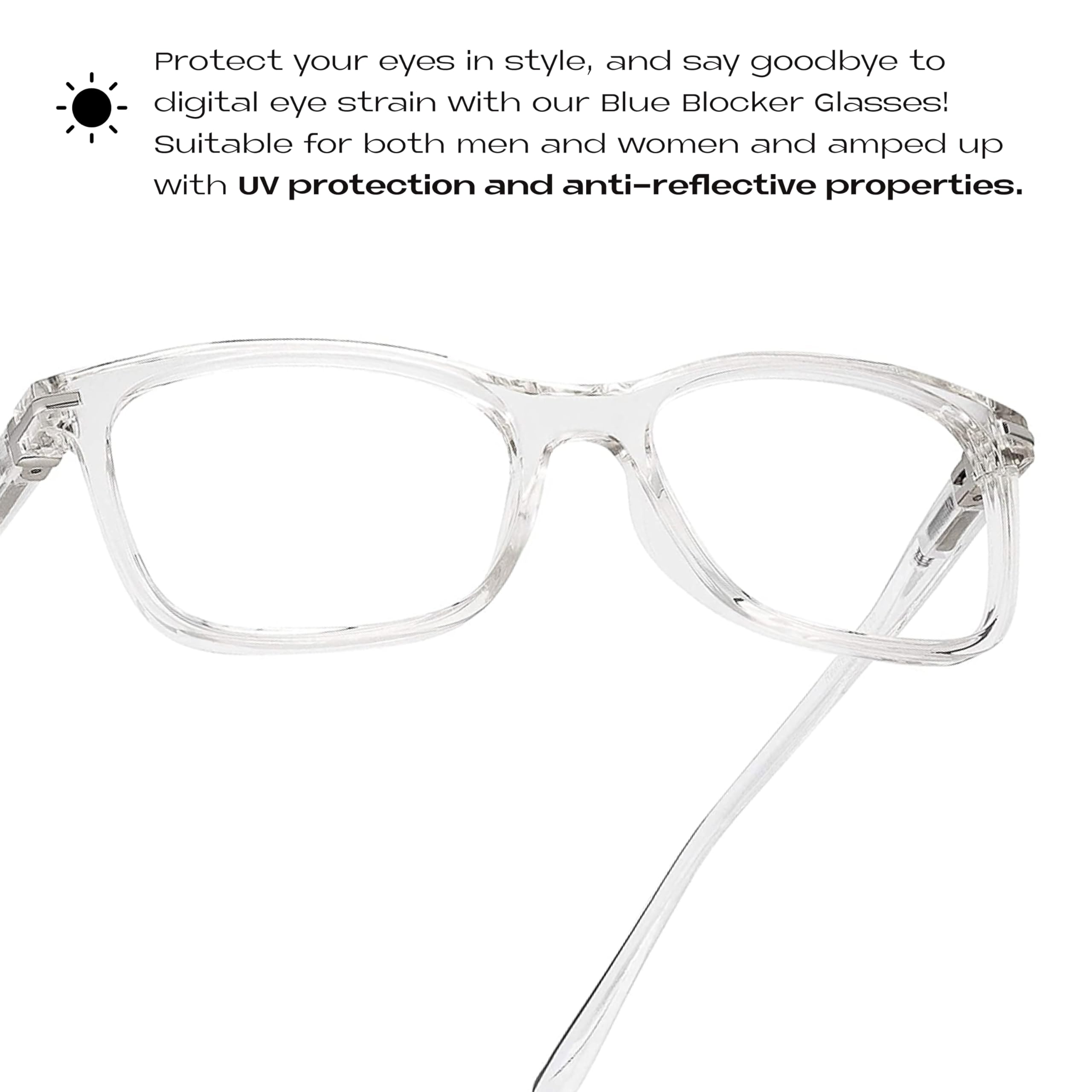 Readerest Blue Light Blocking Reading Glasses - Clear Lens 3.50 Magnification | Anti-Glare Computer Eyewear for Eye Strain Relief & UV Protection | Stylish Unisex Design for Office, Gaming & Digital Screen Use
