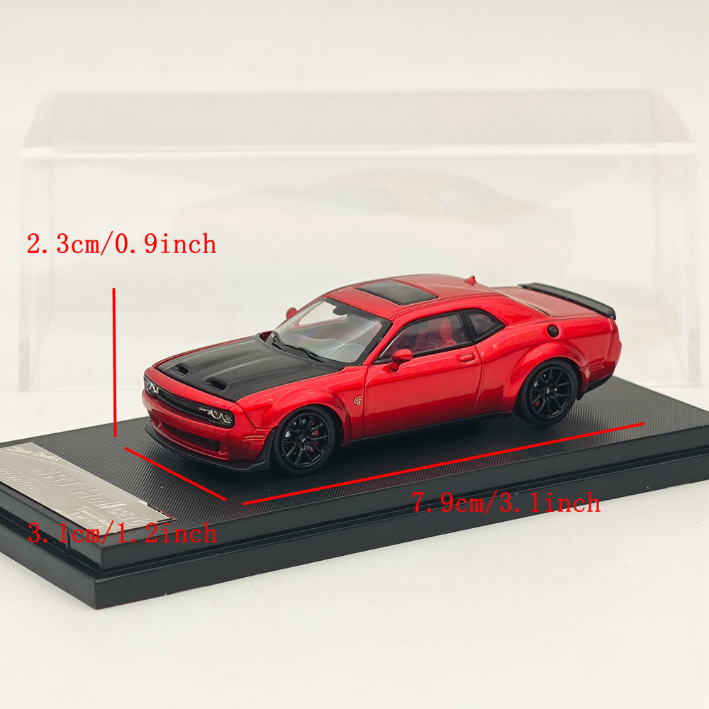 1:64 Scale SH Dodge SRT Hellcat Muscle Sports Diecast Model Car - Limited Edition Collectible Toy Vehicle (Red) - Perfect for Car Enthusiasts, Display Collections, and Gift Giving