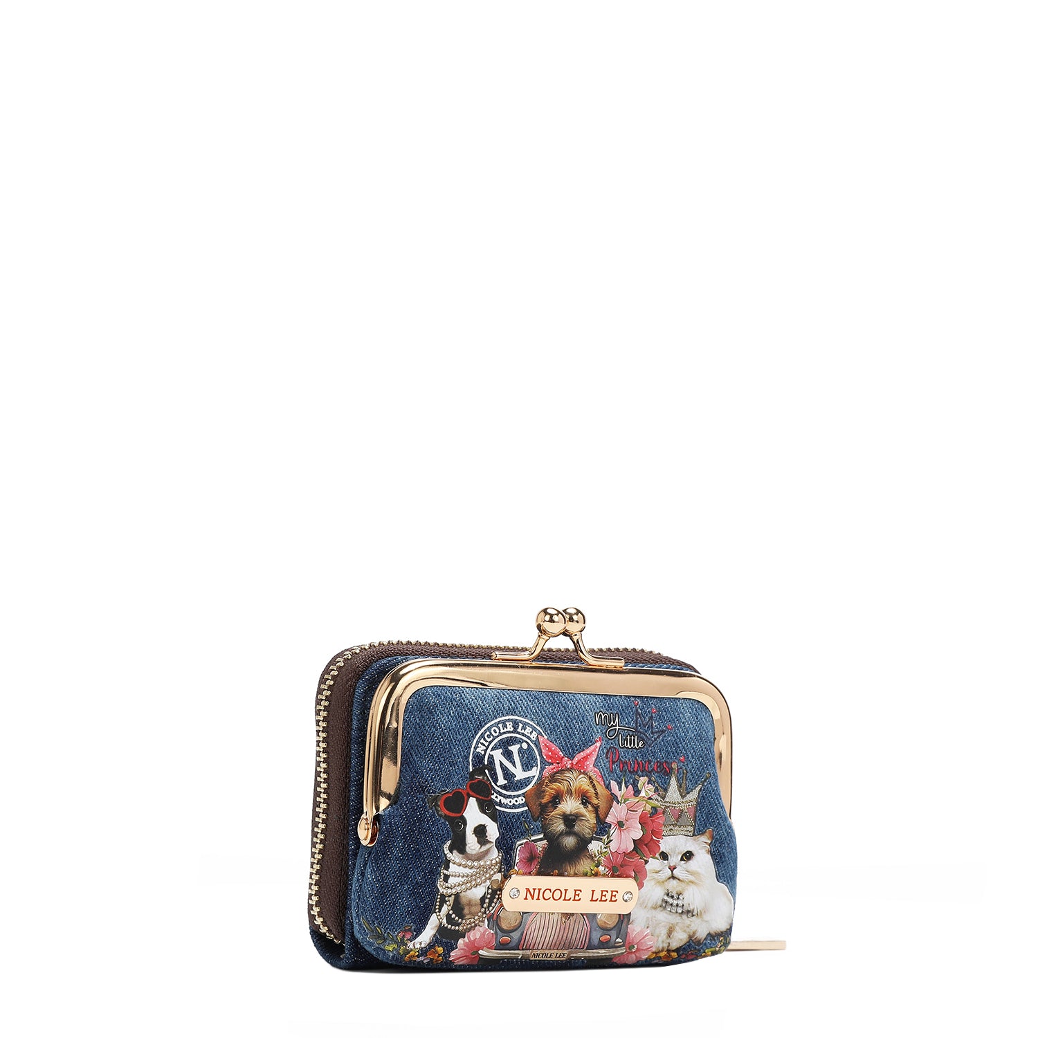 DENIM JULIA MINI WALLET - Stylish Women's Small Wallet with Card Slots & Zipper Pocket - Perfect for Everyday Use, Travel & Night Out