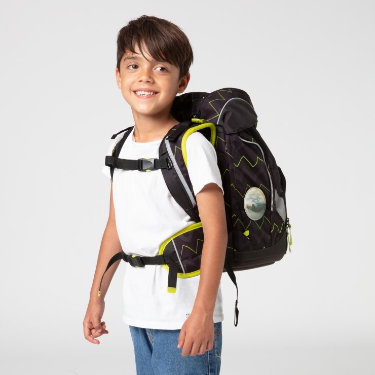 Ergobag 6-Piece School Backpack Set - Zigzag Black HorsepowBear Design | Durable & Spacious for Kids, Teens & College Students | Perfect for School, Travel & Outdoor Adventures